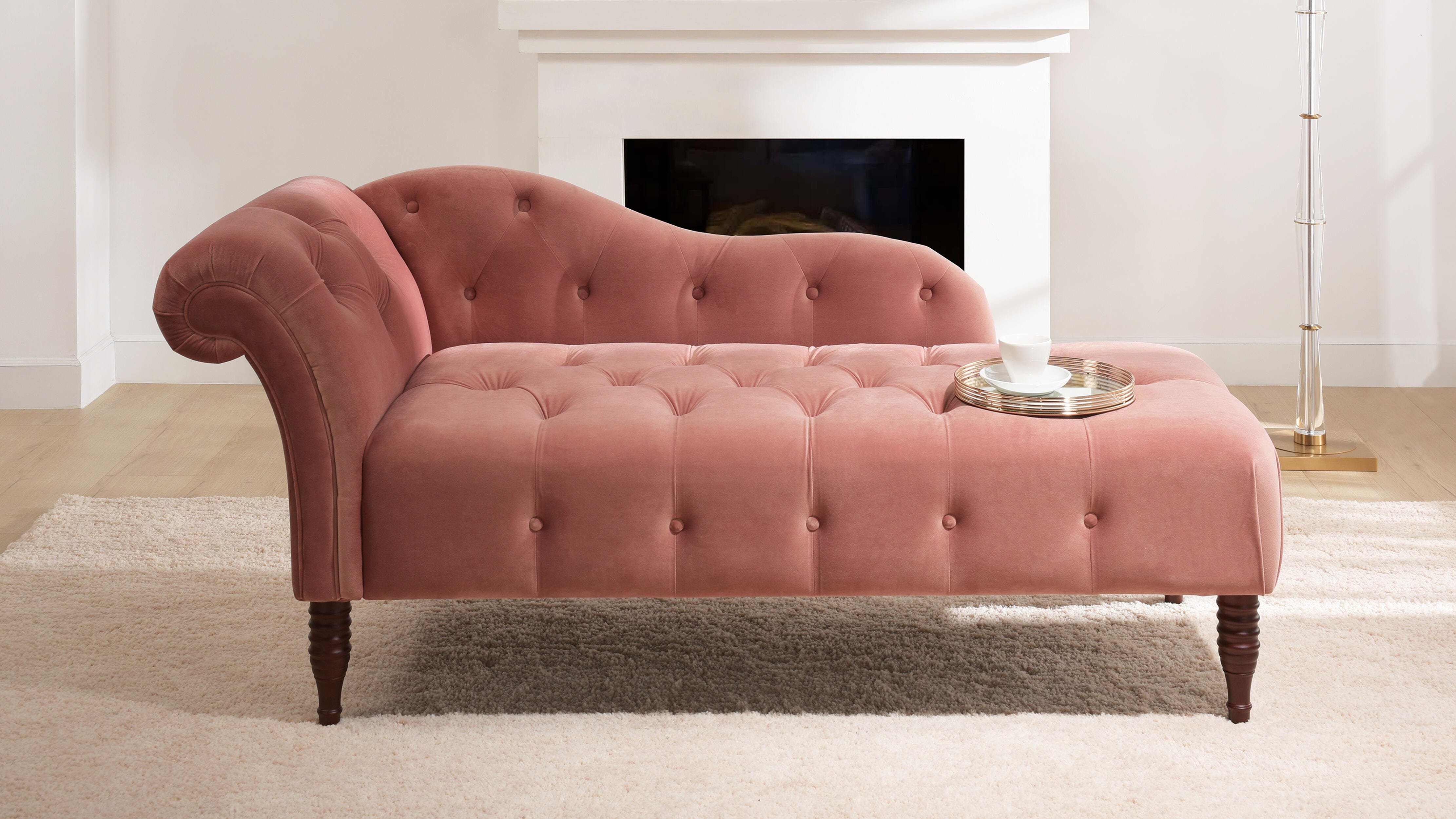Jennifer Taylor Home Harrison Harrison Arm Chaise Lounge, Ash Rose Pink, large