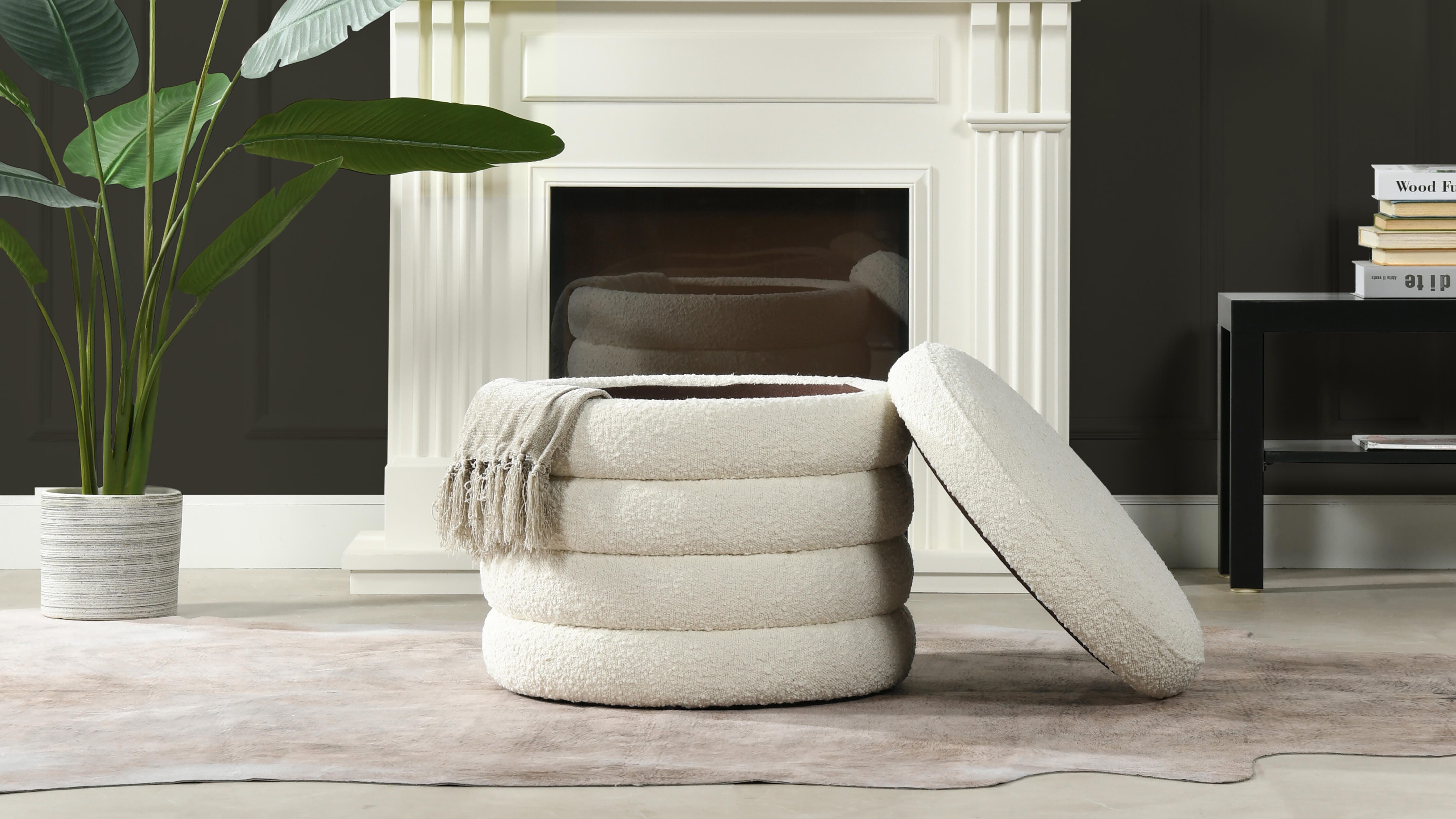 Jennifer Taylor Home Fuji 22" Round Storage Ottoman, , large
