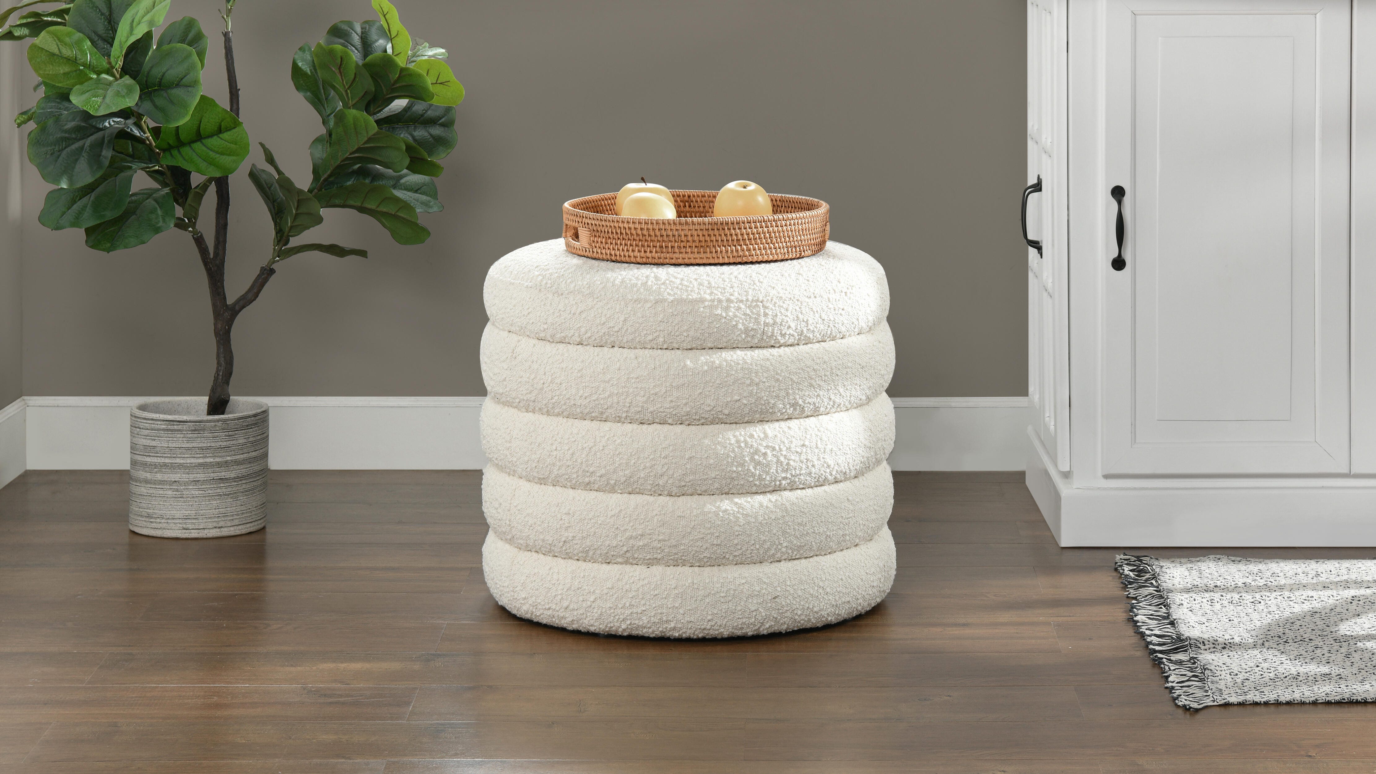 Jennifer Taylor Home Fuji 22" Round Storage Ottoman, , large