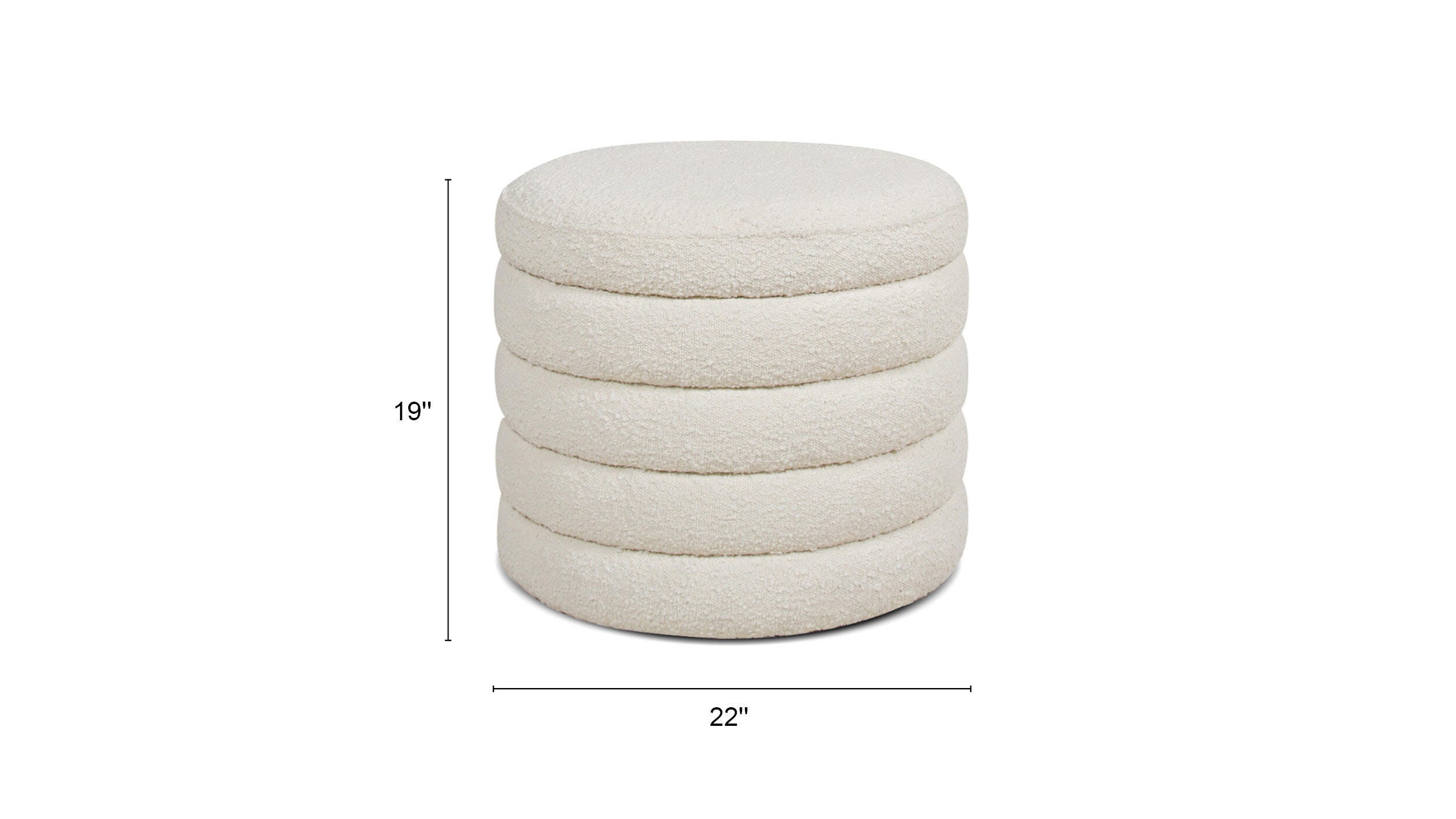 Jennifer Taylor Home Fuji 22" Round Storage Ottoman, , large