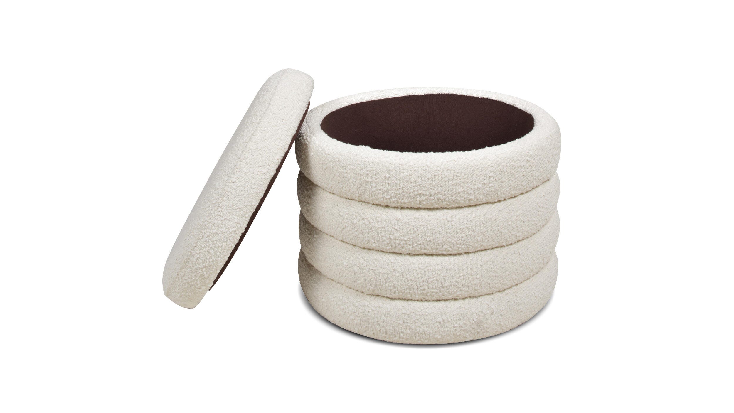 Jennifer Taylor Home Fuji 22" Round Storage Ottoman, , large