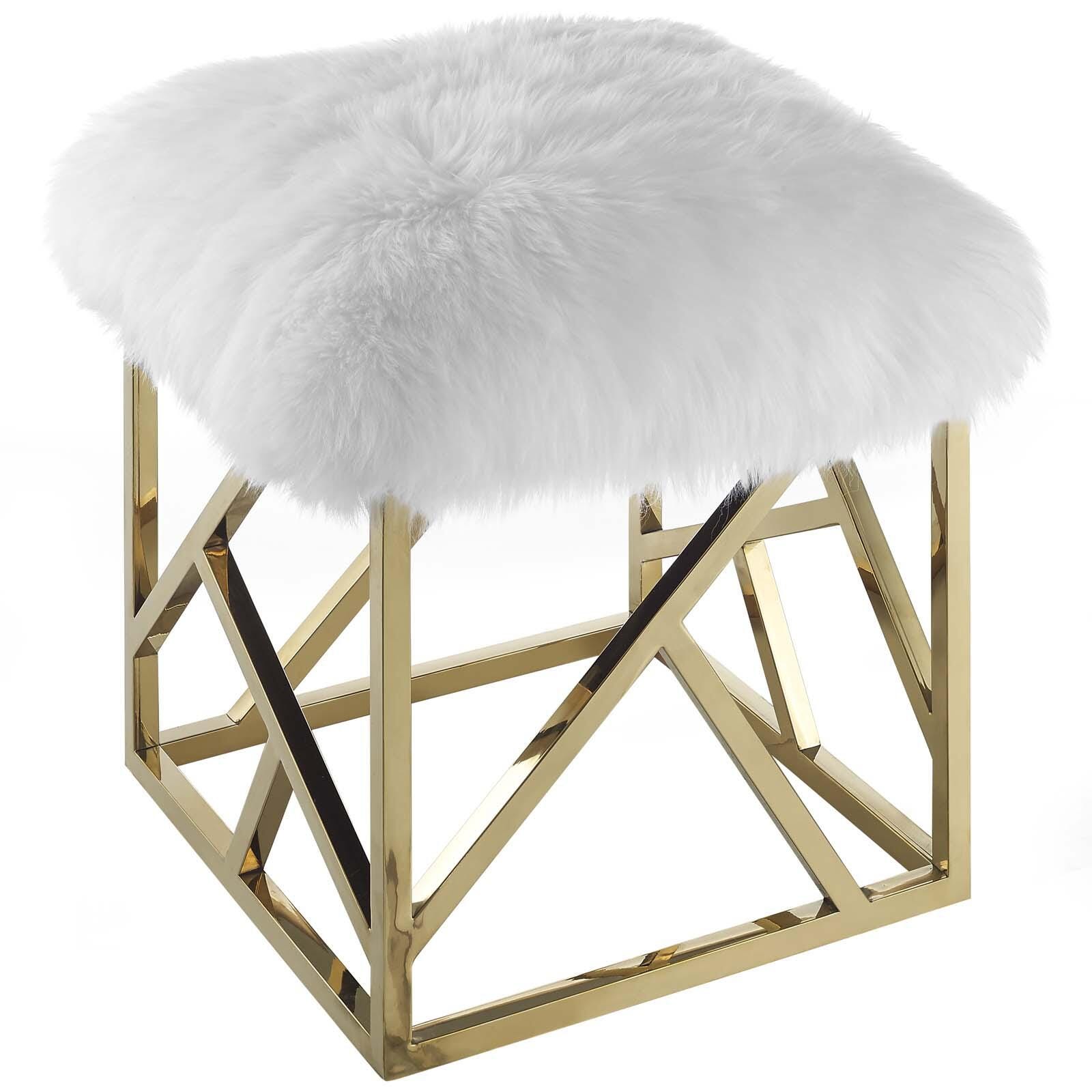 Modway Intersperse Intersperse Sheepskin Ottoman, , large