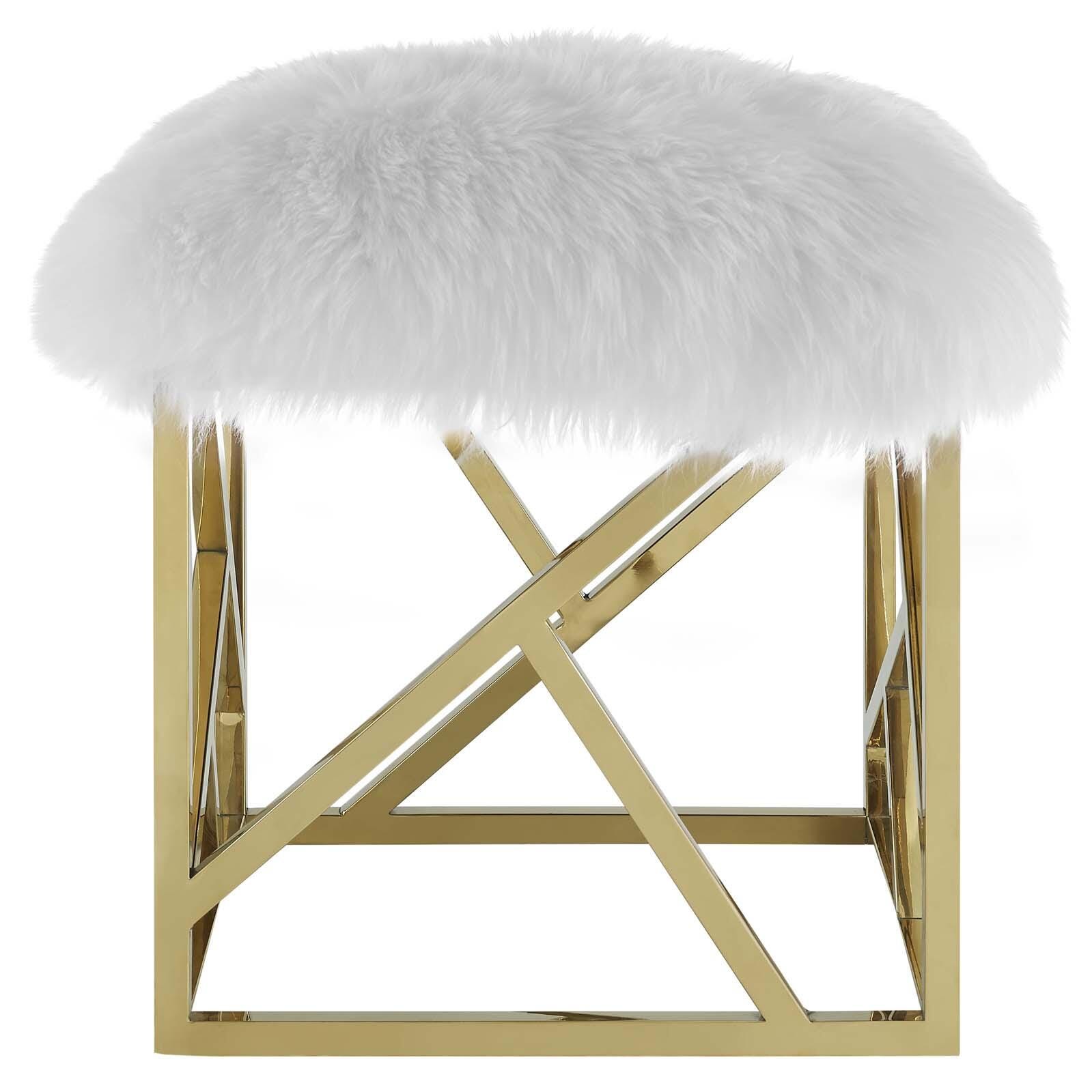 Modway Intersperse Intersperse Sheepskin Ottoman, , large