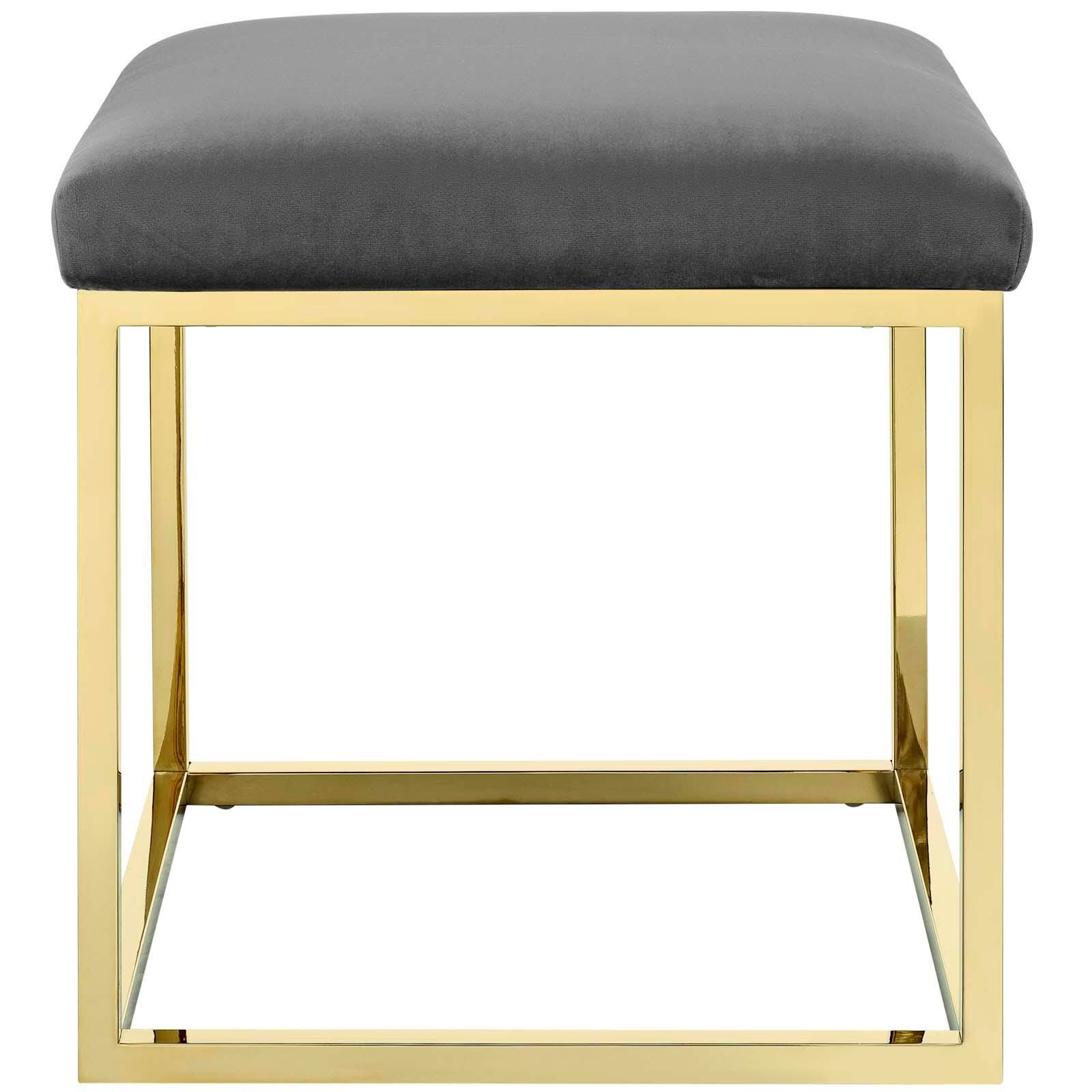 Modway Anticipate Anticipate Square Ottoman, Gold/Gray, large