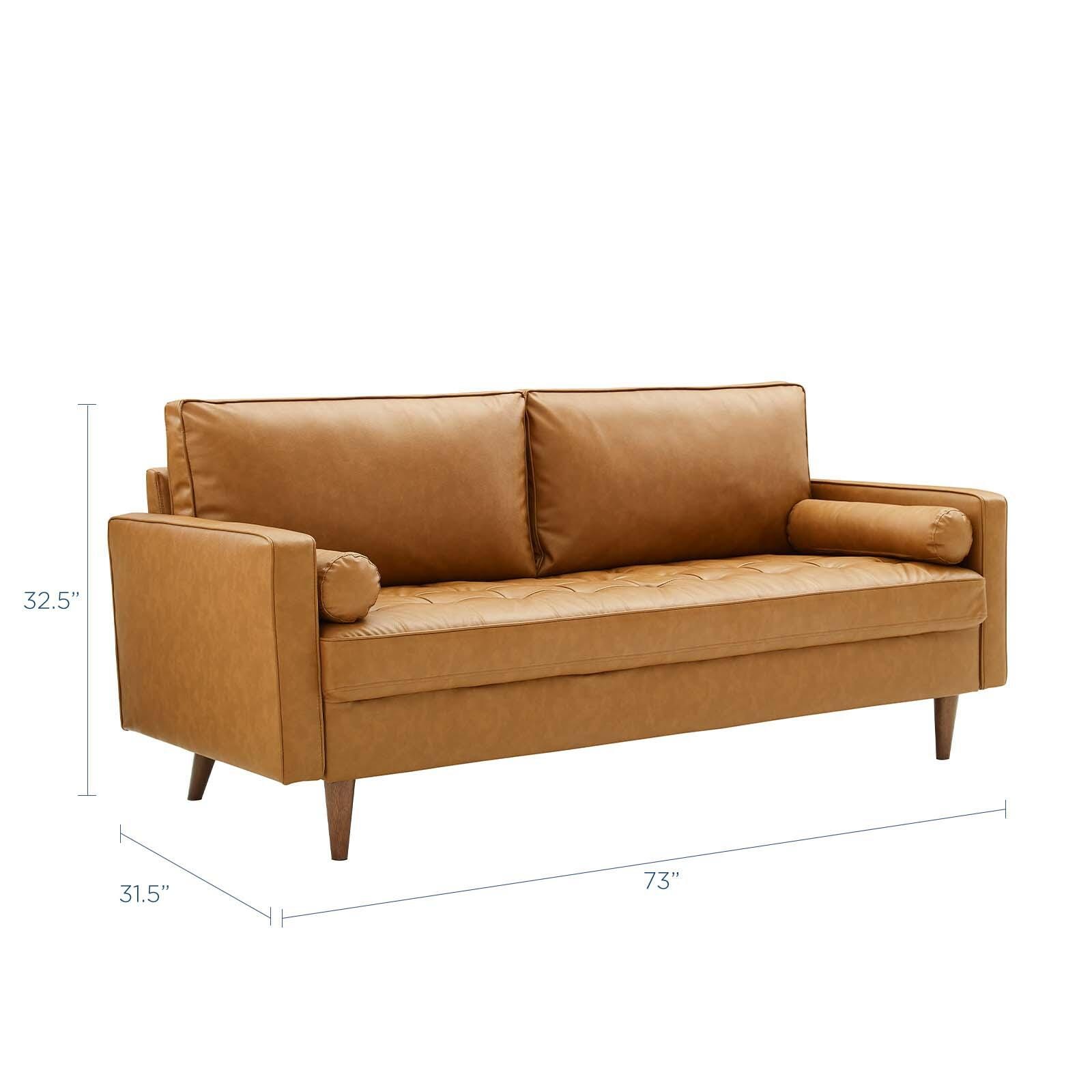 Modway Velour Faux Leather Sofa, , large