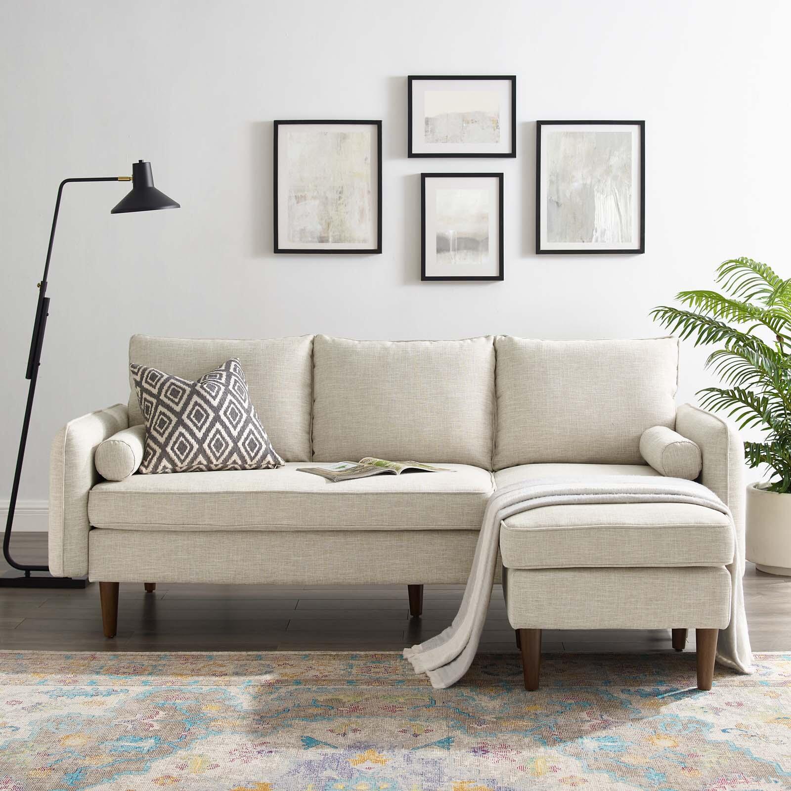 Modway Revive Right or Left Facing Sectional Sofa, Beige, large