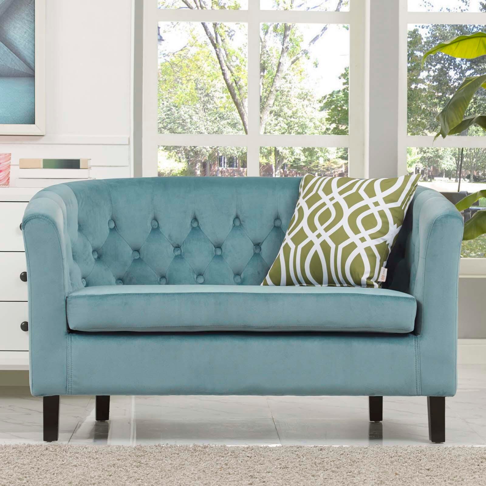 Modway Prospect Tufted Loveseat, Sea Blue, large
