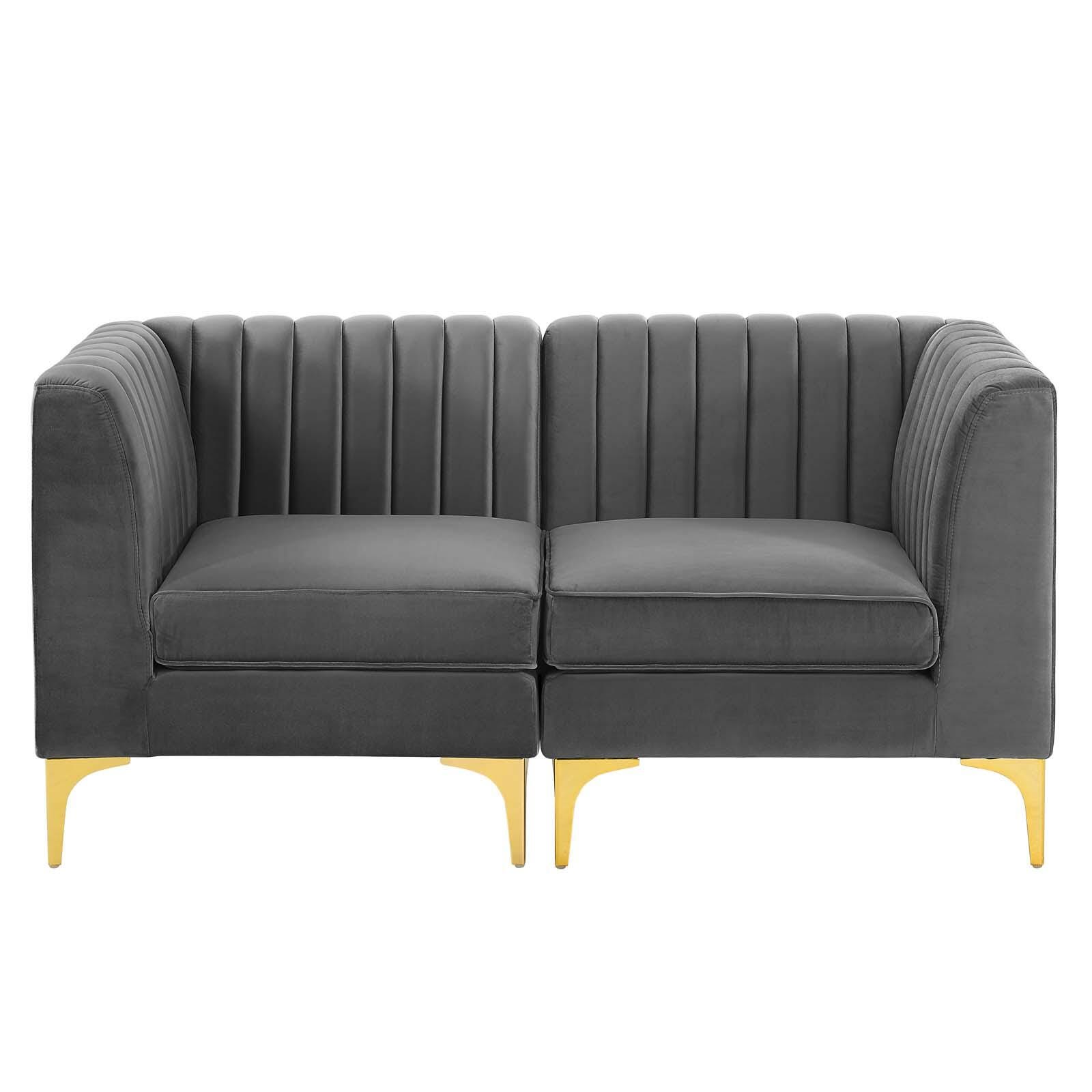 Modway Triumph Triumph Channel Tufted Loveseat, Gray, large