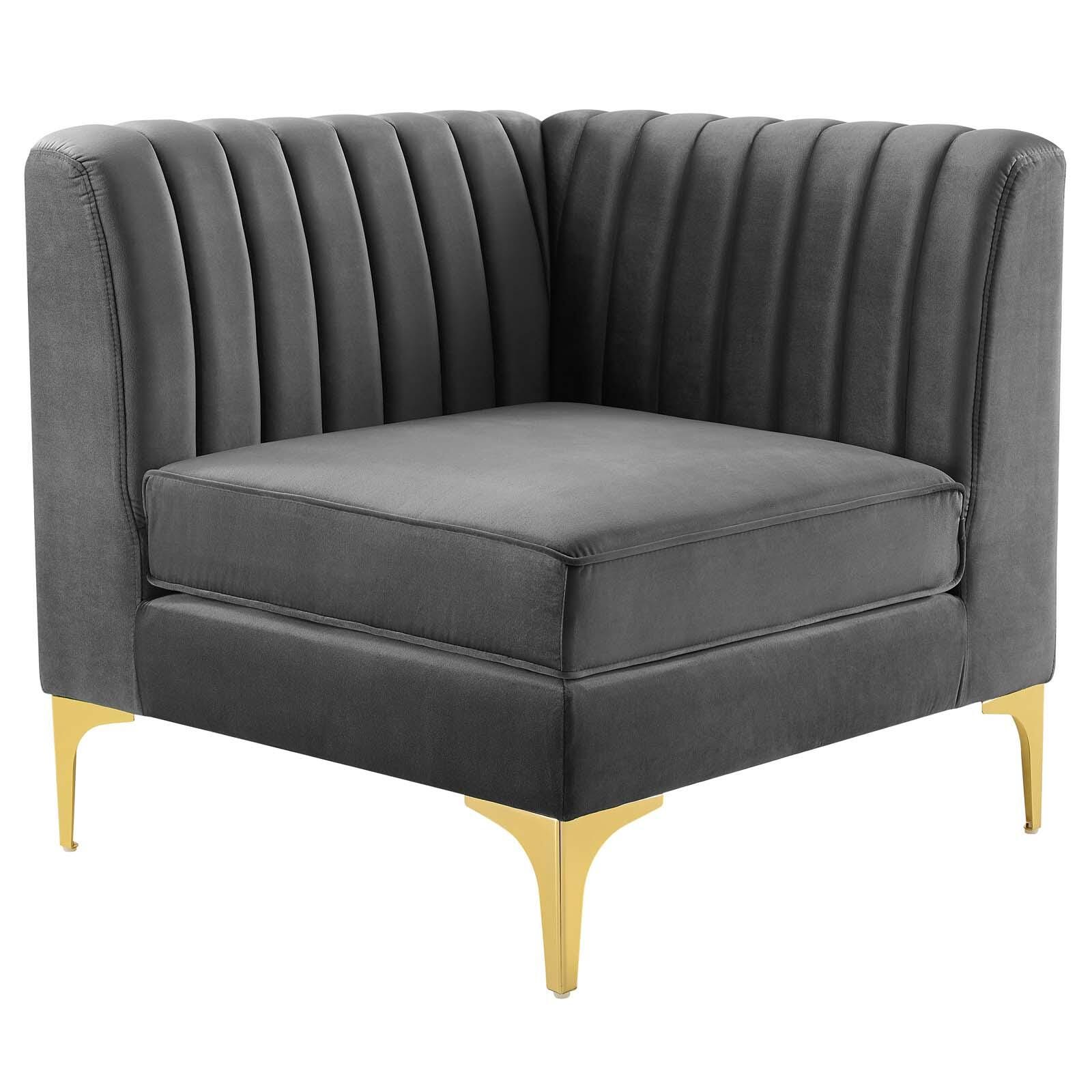 Modway Triumph Triumph Channel Tufted Loveseat, Gray, large