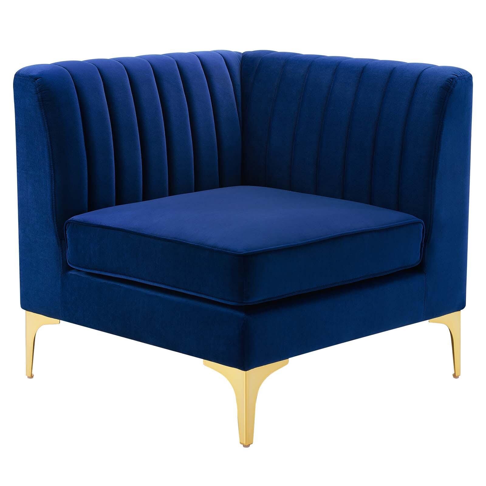 Modway Triumph Channel Tufted Loveseat, Navy, large