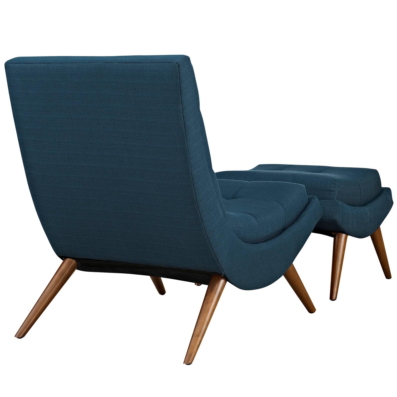 Modway Ramp Lounge Chair with Ottoman, Azure, large
