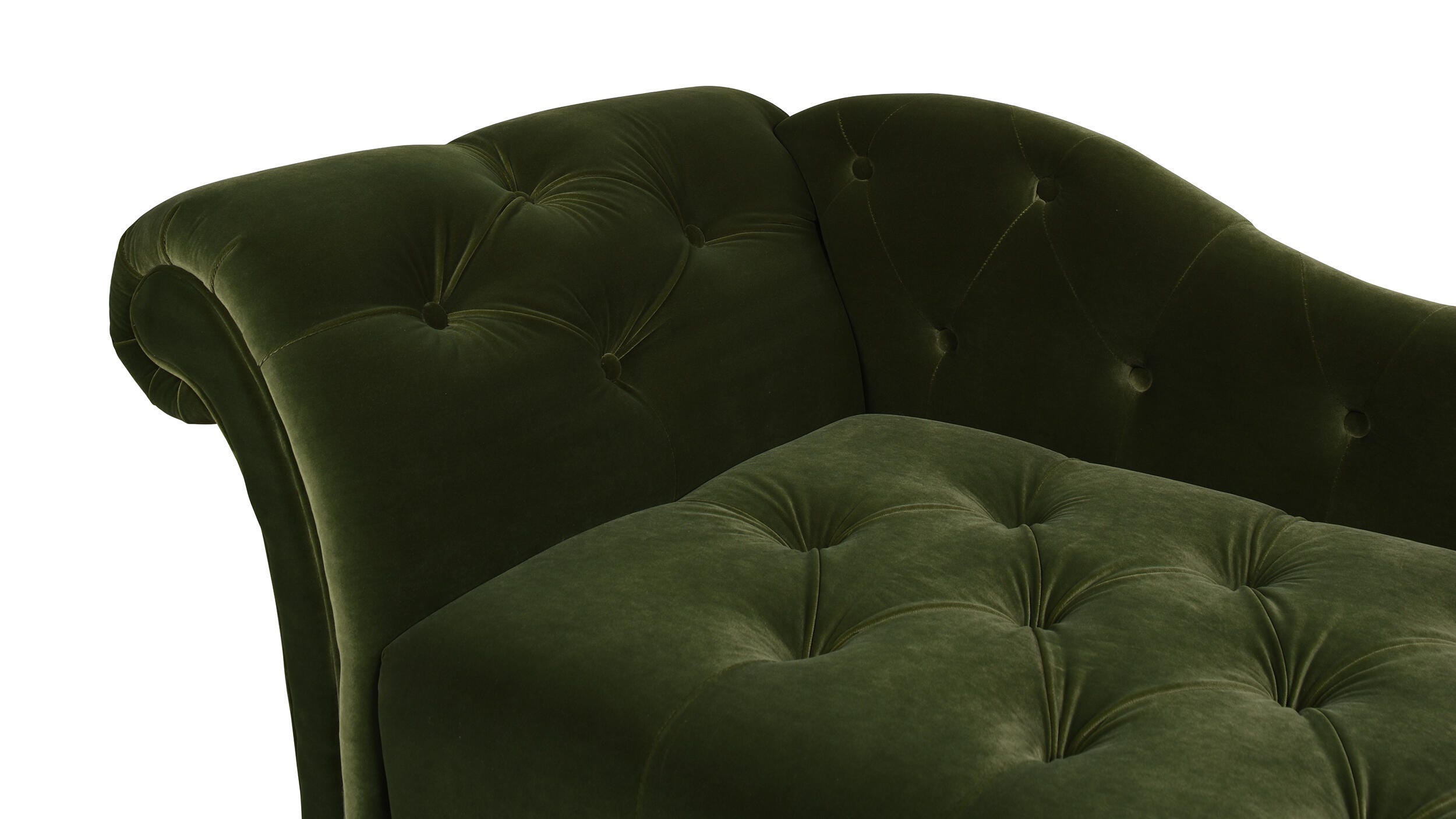 Jennifer Taylor Home Samuel Samuel Velvet Tufted Roll Arm Chaise Lounge, Olive Green, large