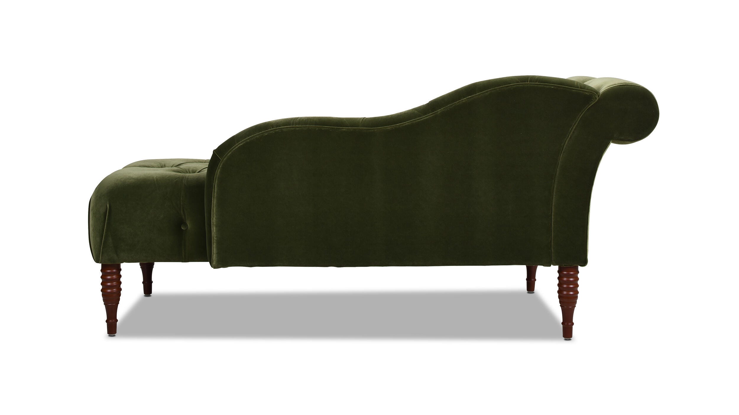 Jennifer Taylor Home Samuel Samuel Velvet Tufted Roll Arm Chaise Lounge, Olive Green, large