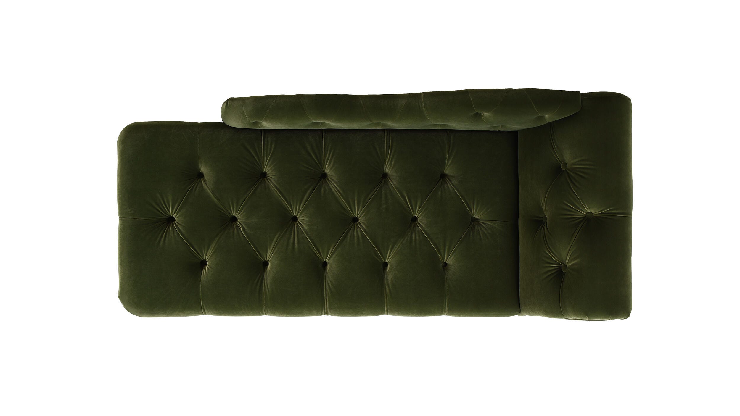 Jennifer Taylor Home Samuel Samuel Velvet Tufted Roll Arm Chaise Lounge, Olive Green, large