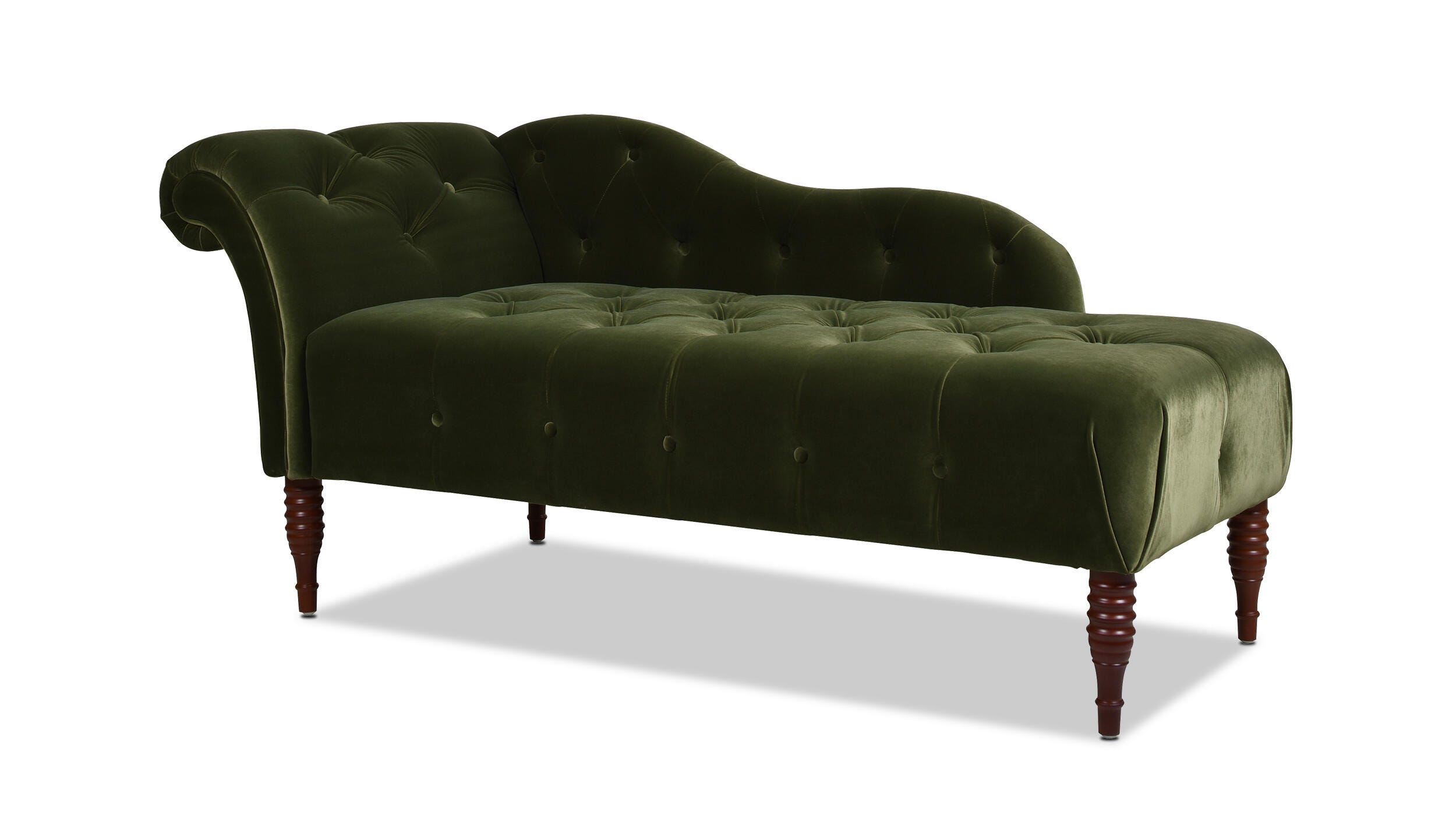 Jennifer Taylor Home Samuel Samuel Velvet Tufted Roll Arm Chaise Lounge, Olive Green, large