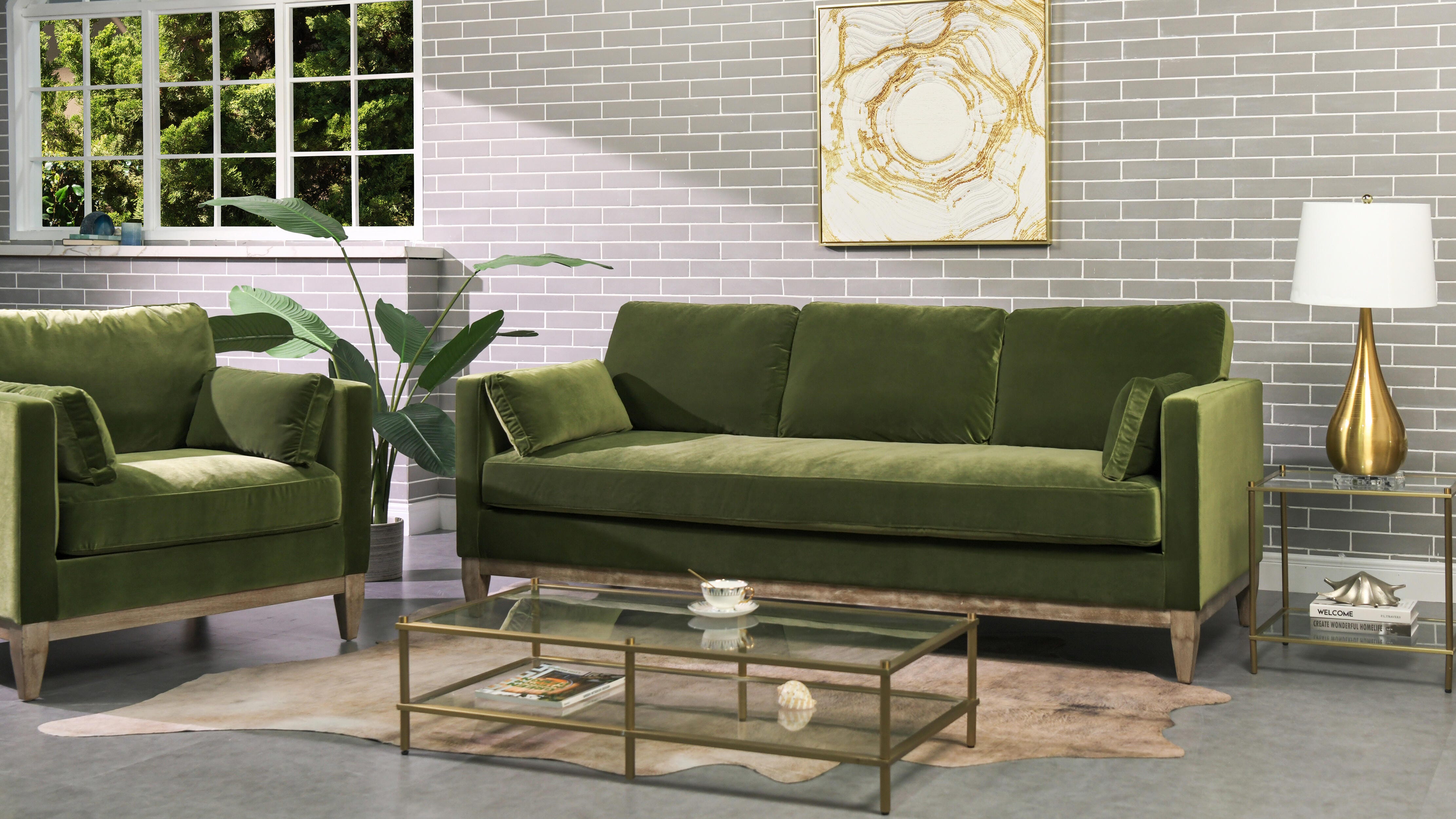 Jennifer Taylor Home Knox Knox Sofa, Olive Green, large