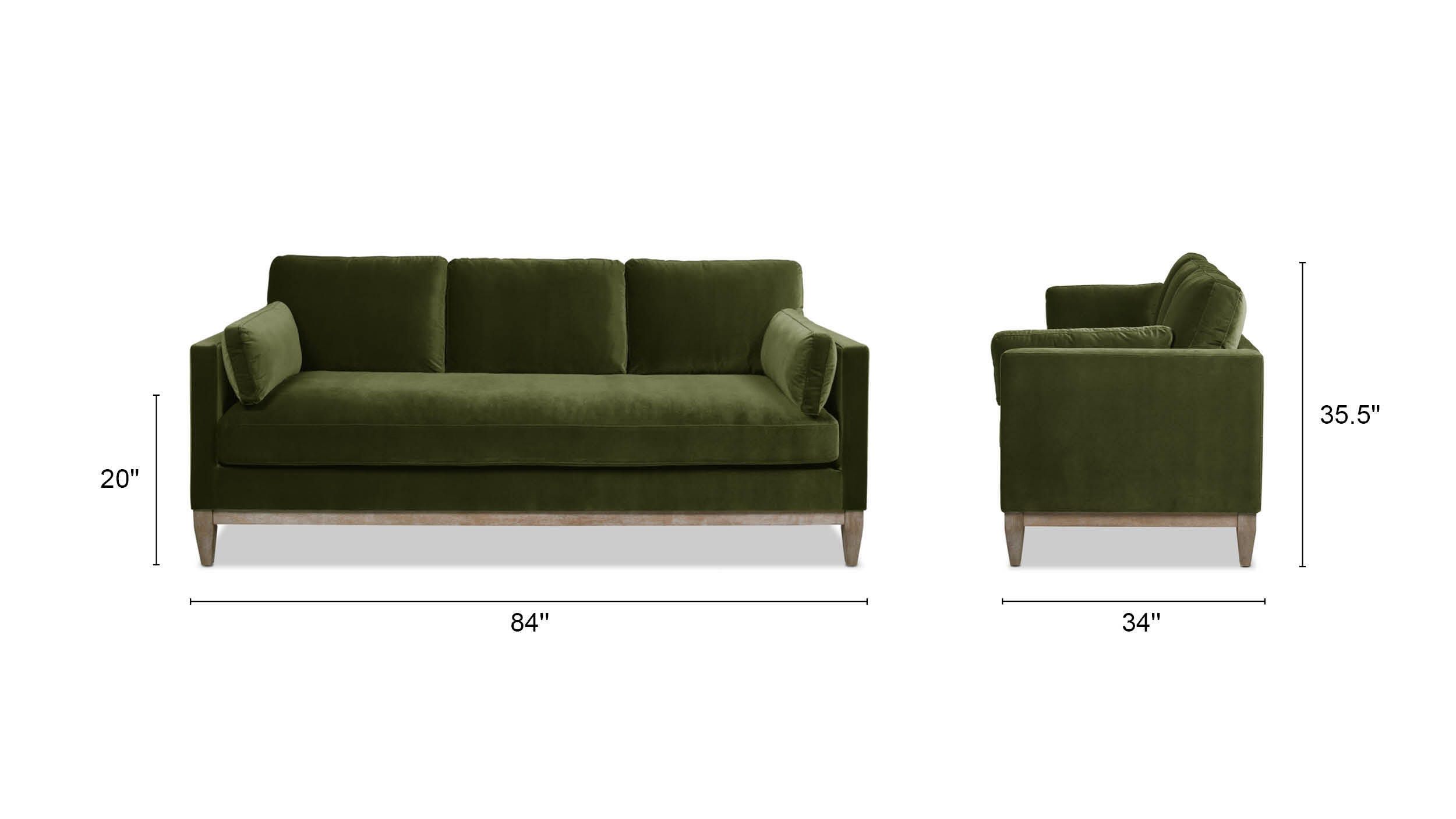 Jennifer Taylor Home Knox Knox Sofa, Olive Green, large