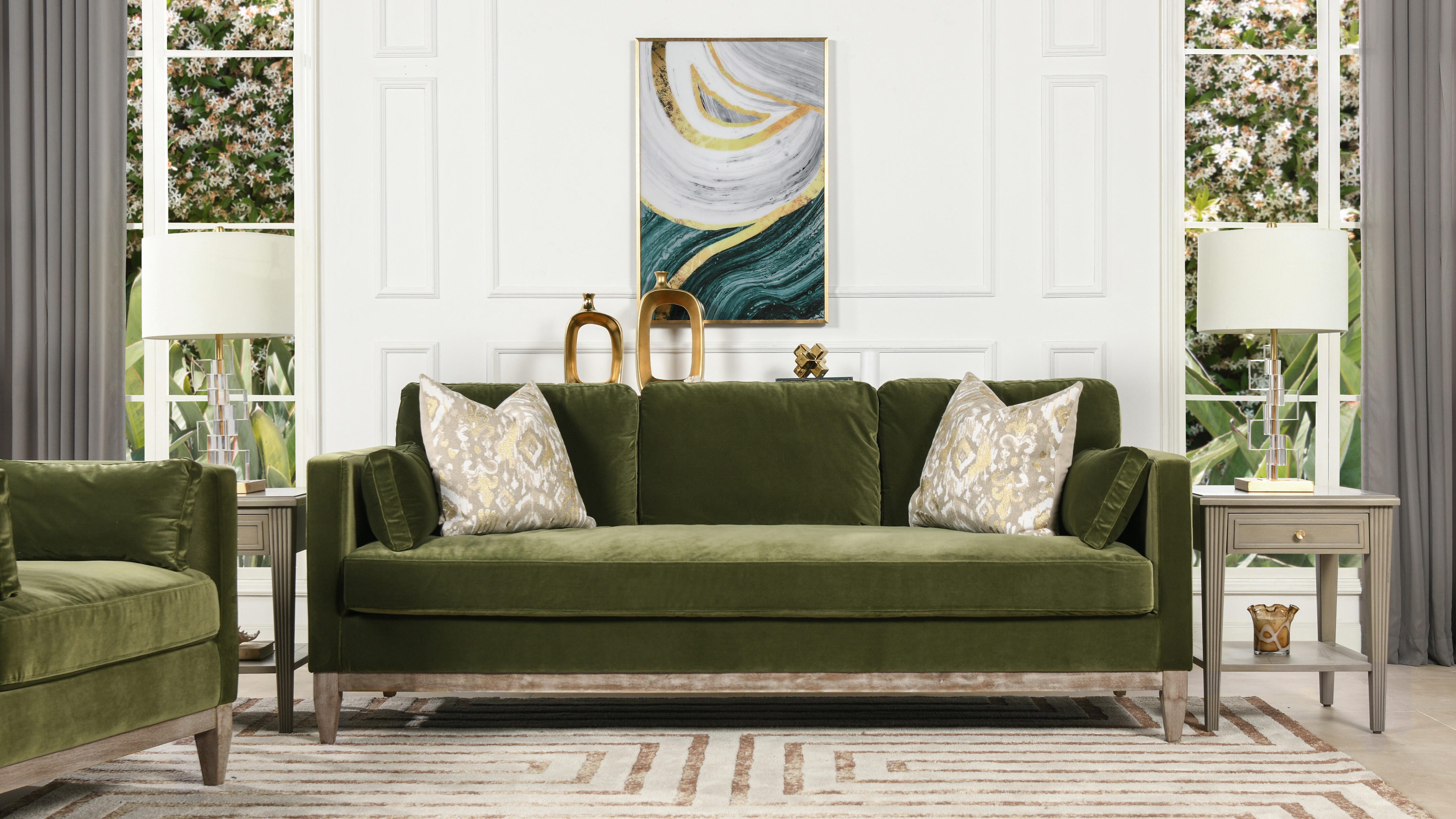 Jennifer Taylor Home Knox Knox Sofa, Olive Green, large