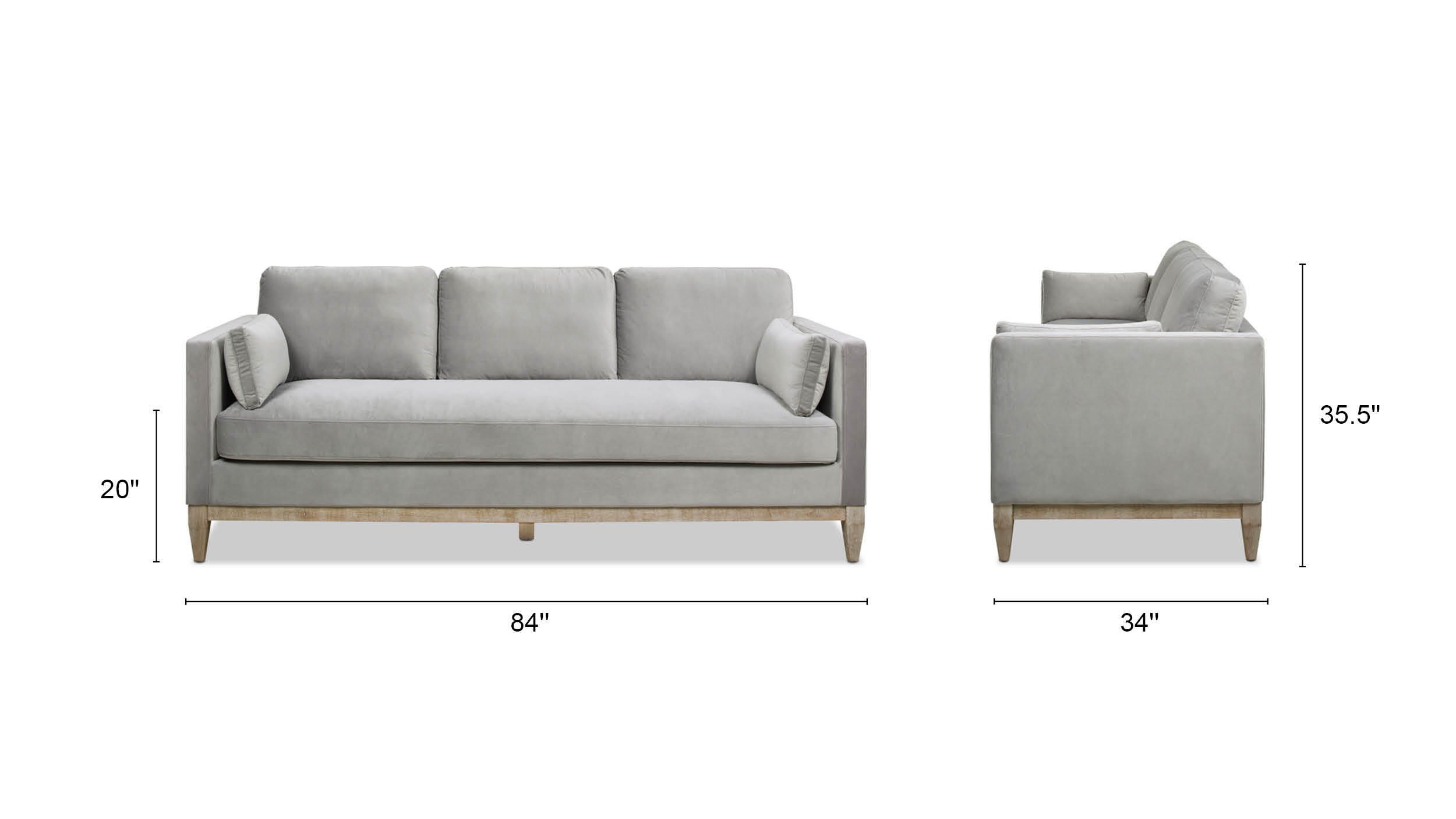Jennifer Taylor Home Knox Knox Sofa, Opal Gray, large