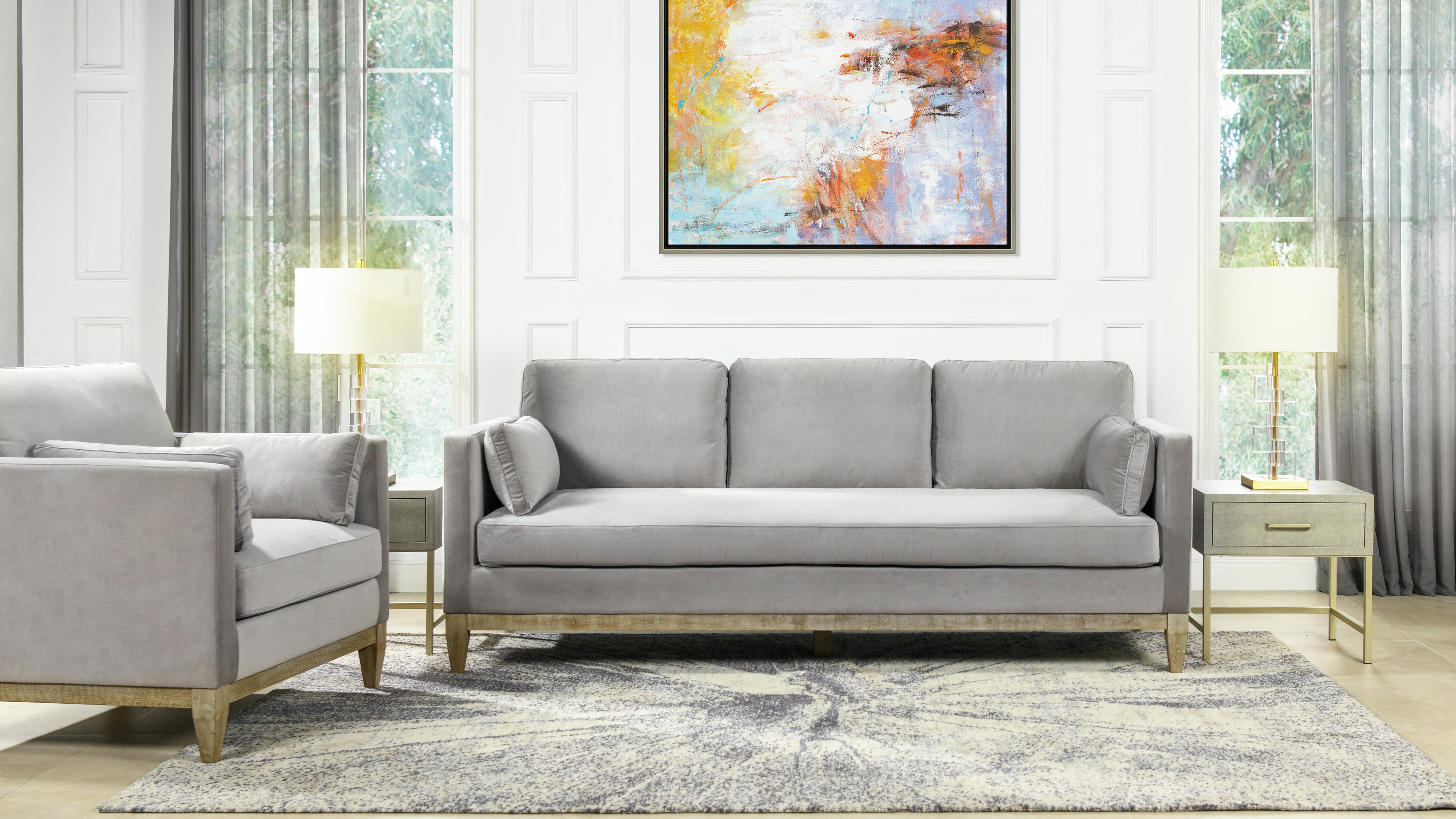 Jennifer Taylor Home Knox Knox Sofa, Opal Gray, large