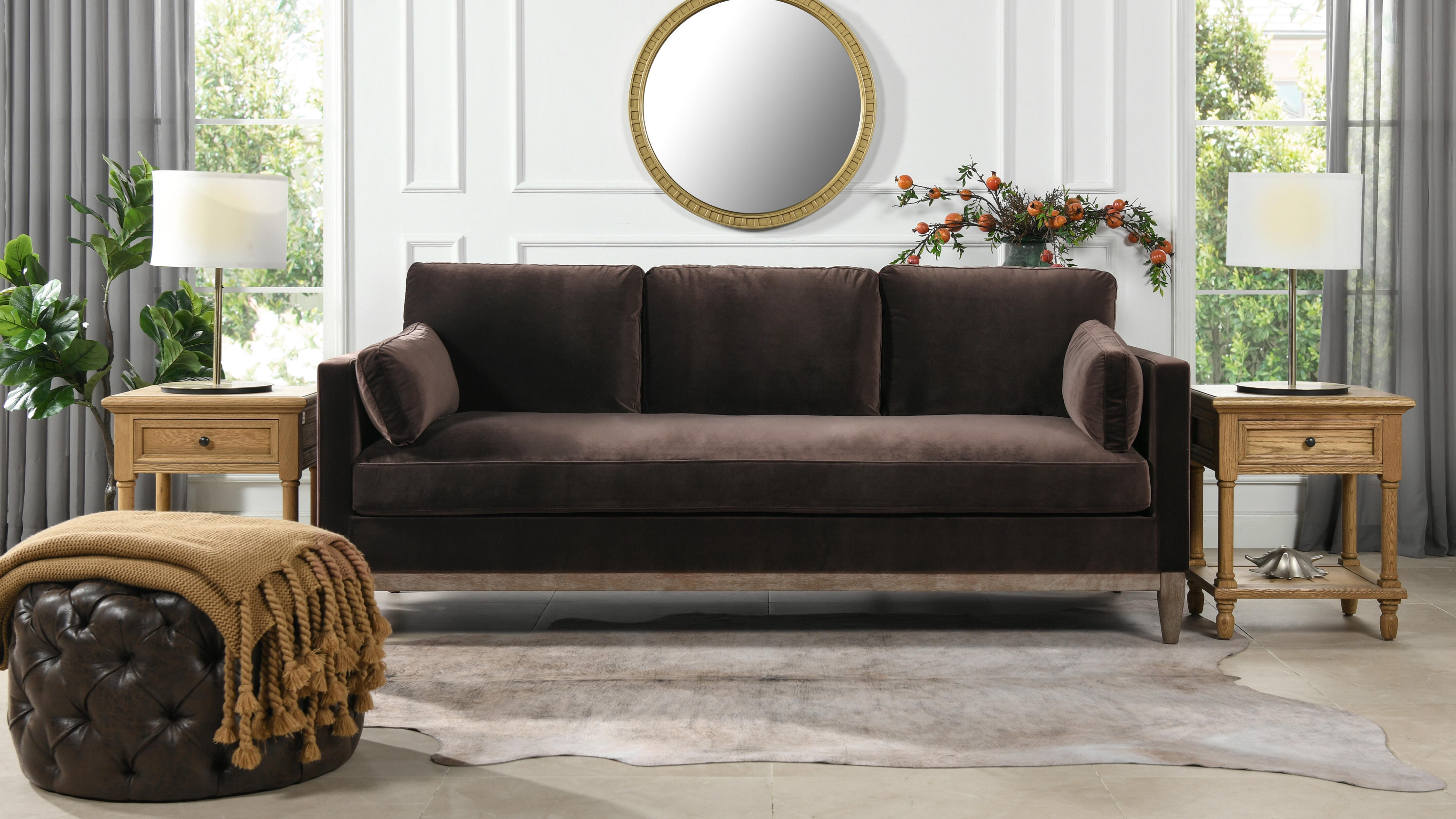 Jennifer Taylor Home Knox Knox Sofa, Deep Brown, large