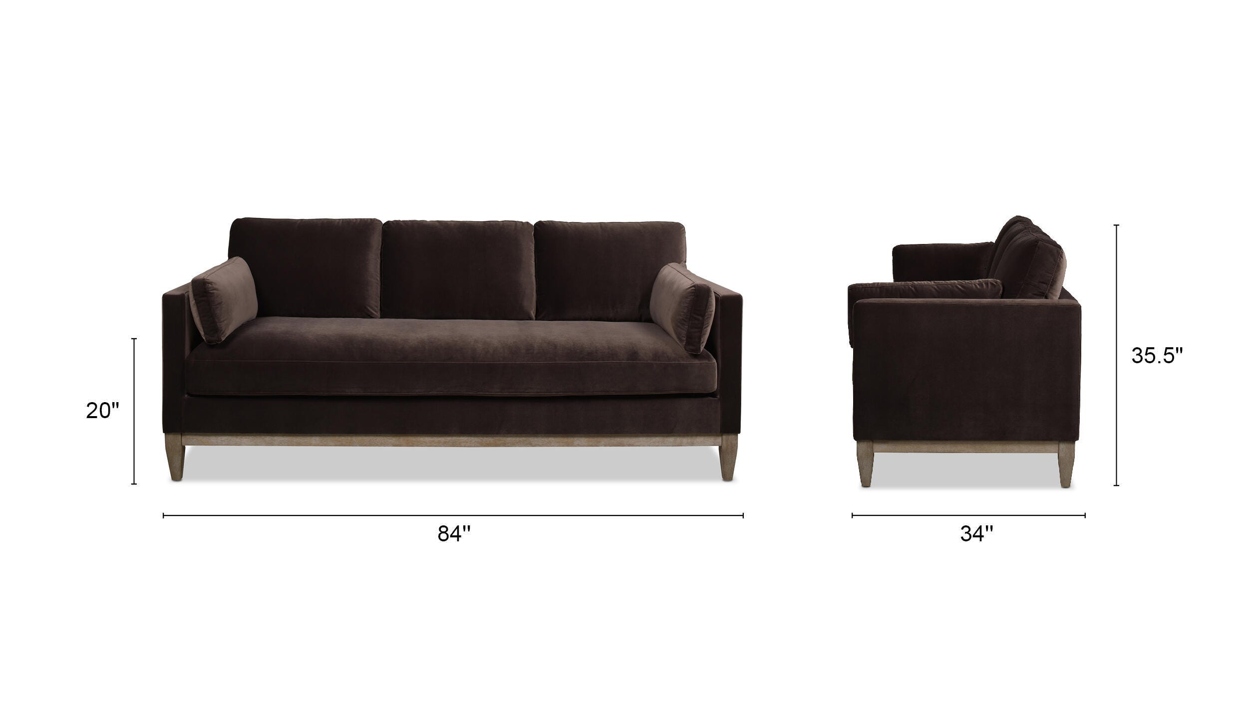 Jennifer Taylor Home Knox Knox Sofa, Deep Brown, large