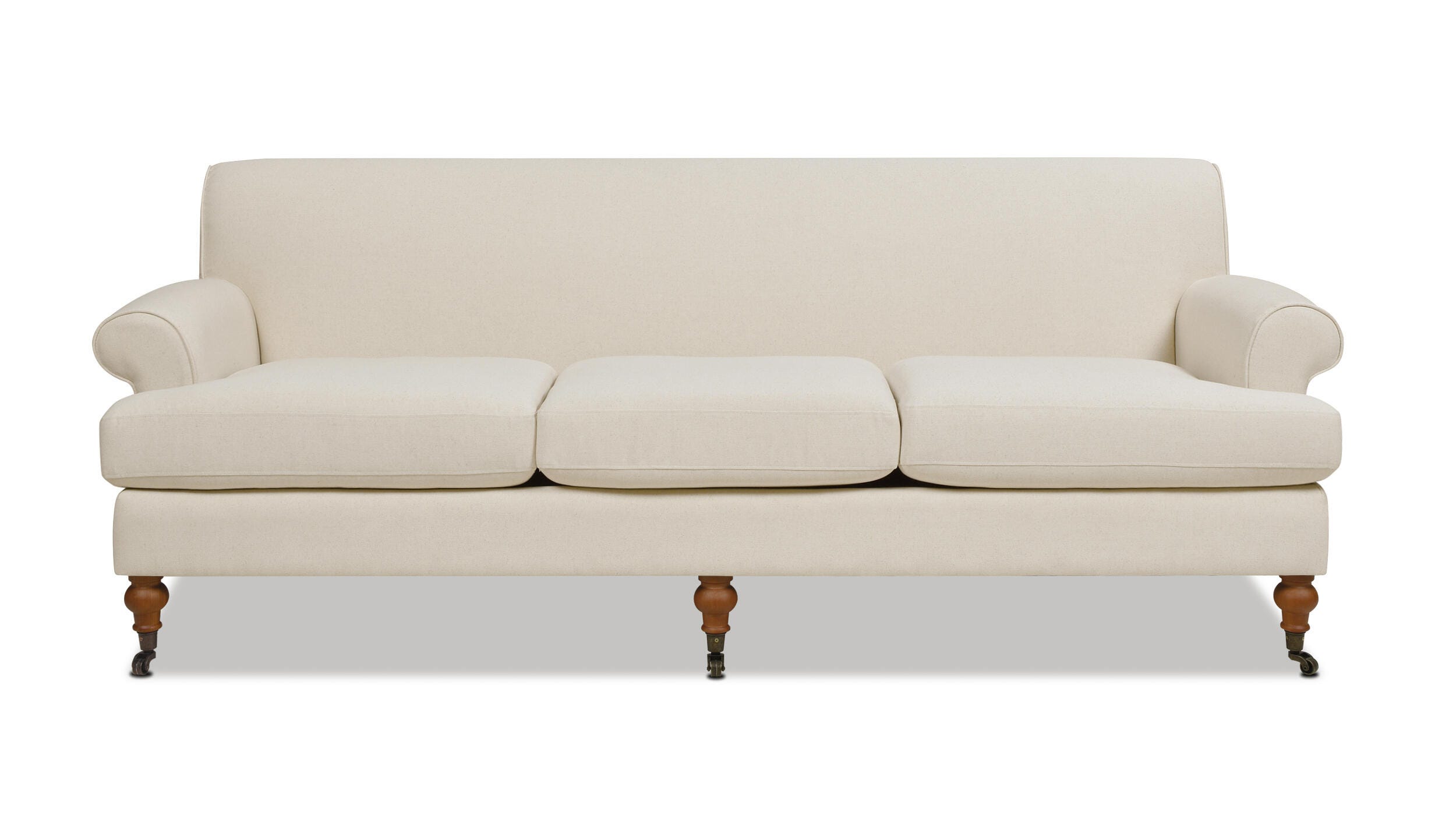 Jennifer Taylor home Alana Lawson Three-Cushion Sofa, Light Beige, large