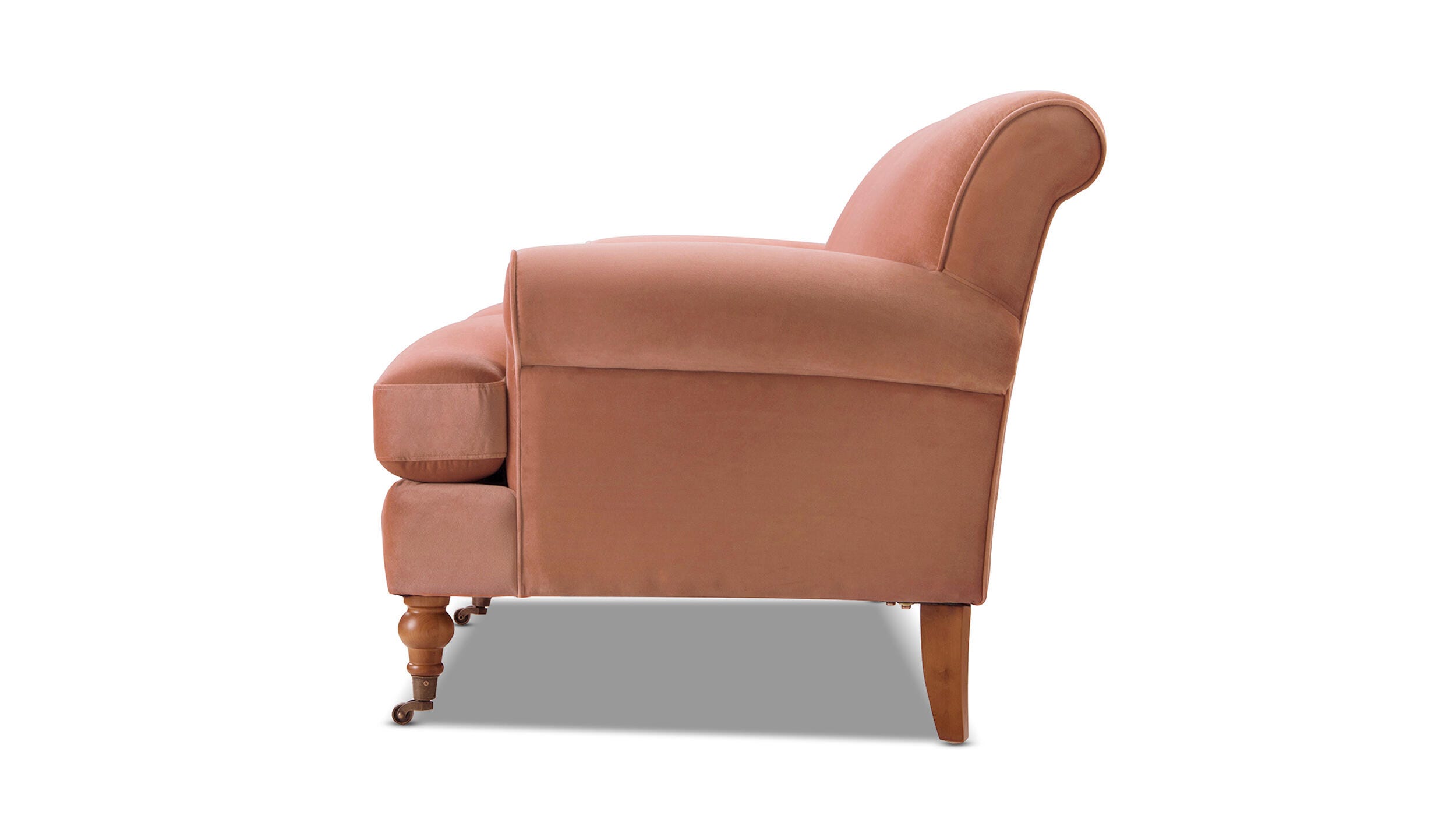 Jennifer Taylor Home Alana Alana Lawson Three-Cushion Sofa, Peach Orange, large