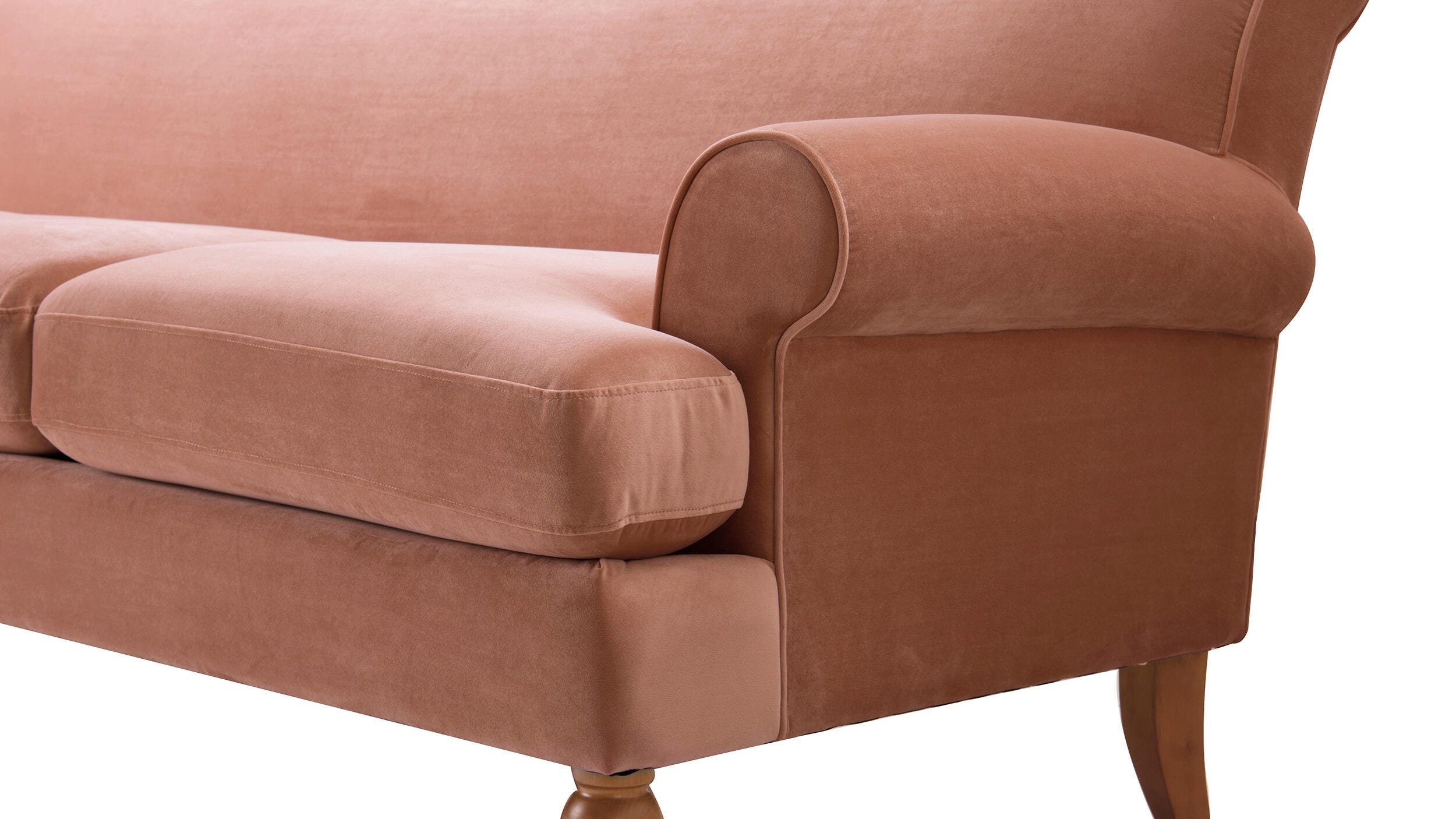 Jennifer Taylor Home Alana Alana Lawson Three-Cushion Sofa, Peach Orange, large