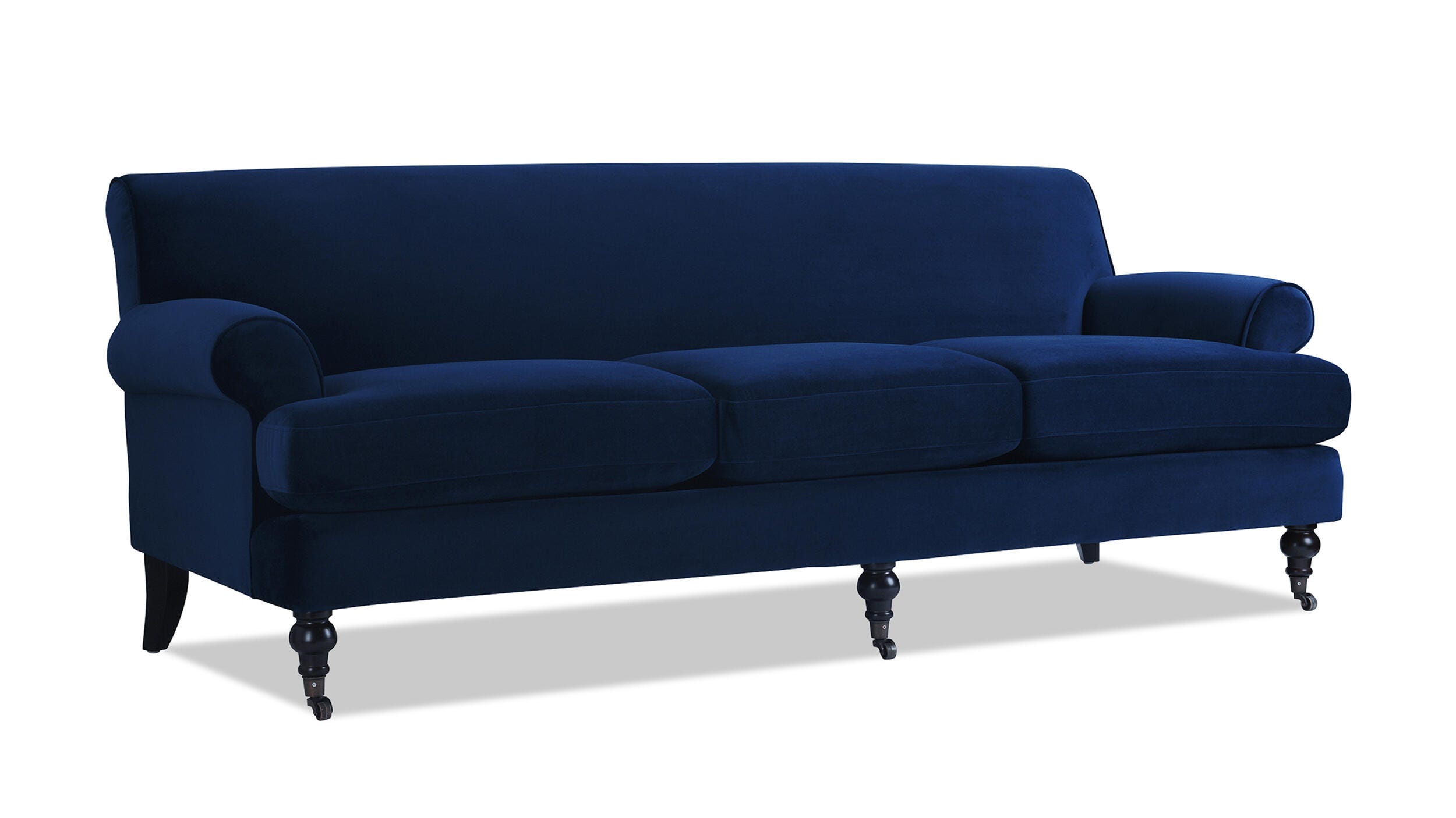 Jennifer Taylor Home Alana Alana Lawson Three-Cushion Sofa, Navy Blue, large