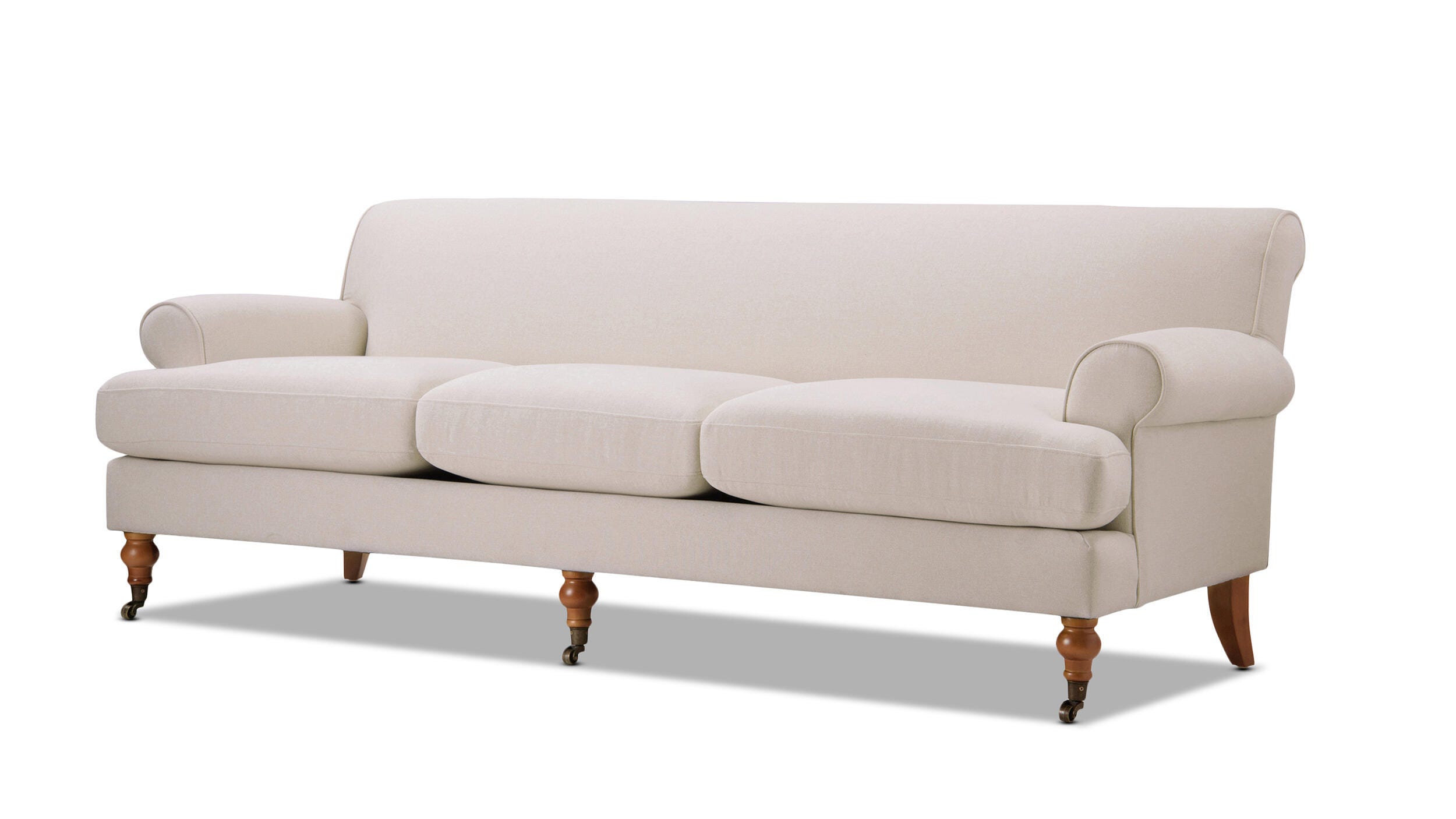 Jennifer Taylor Home Alana Alana Lawson Three-Cushion Sofa, Sky Neutral Beige, large