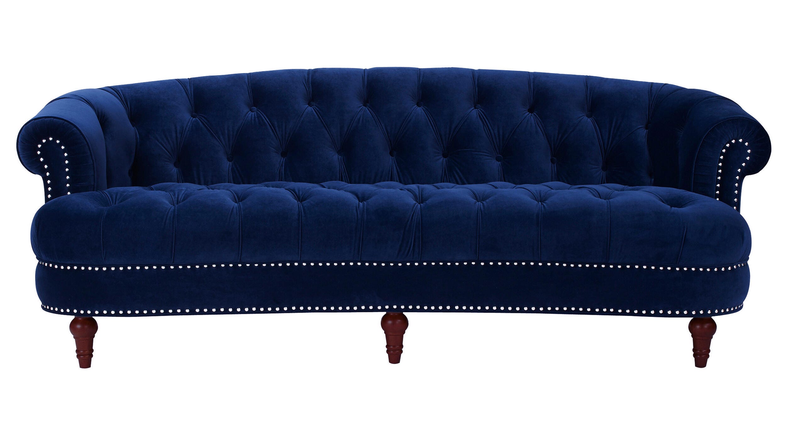 Jennifer Taylor home La Rosa Chesterfield Sofa, Navy Blue, large