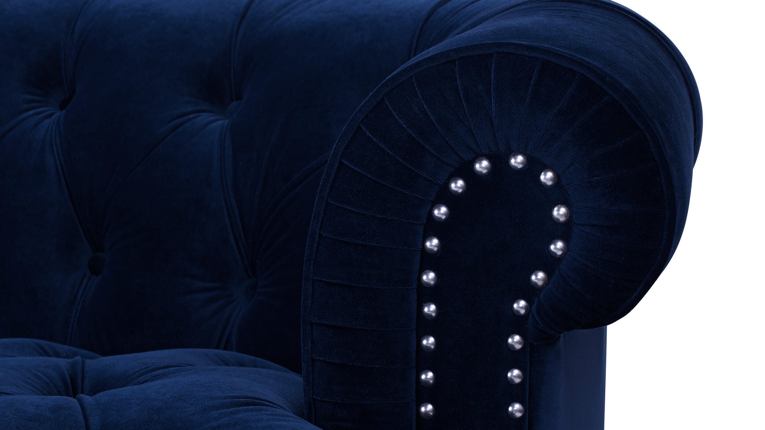 Jennifer Taylor Home La Rosa La Rosa Chesterfield Sofa, Navy Blue, large