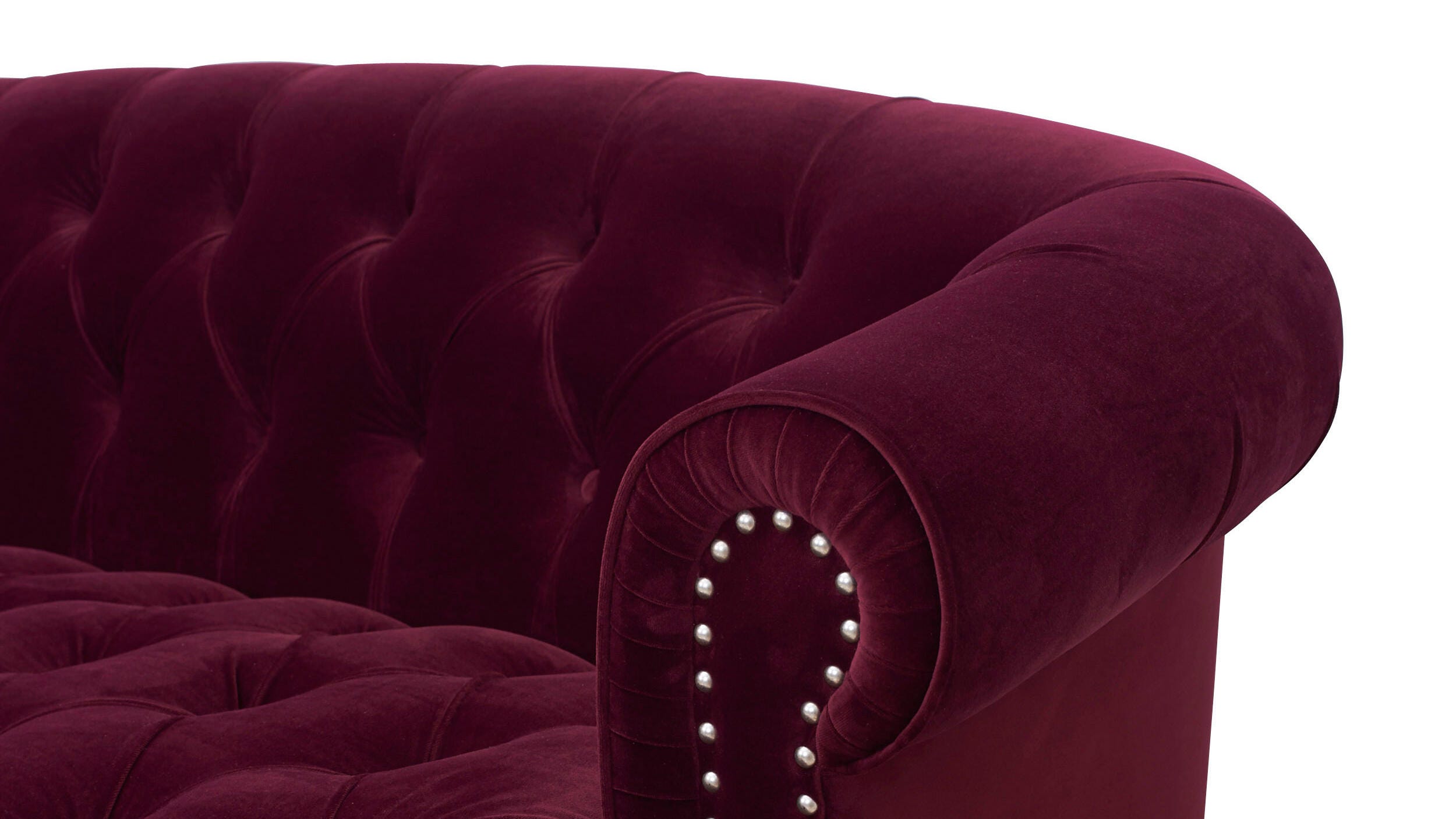 Jennifer Taylor Home La Rosa La Rosa Chesterfield Sofa, Burgundy, large