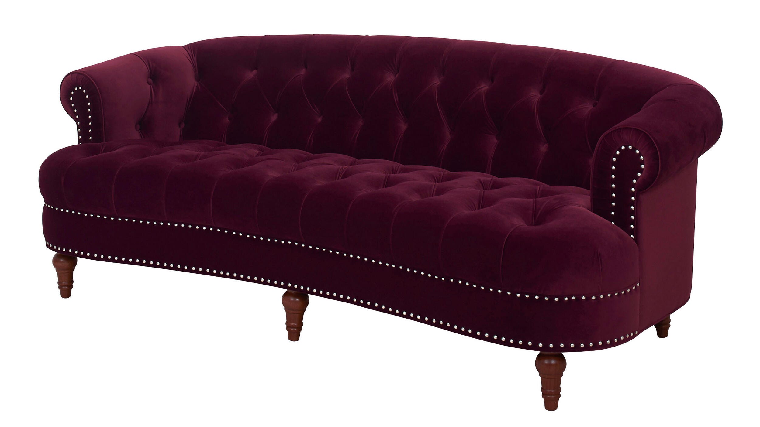 Jennifer Taylor Home La Rosa La Rosa Chesterfield Sofa, Burgundy, large