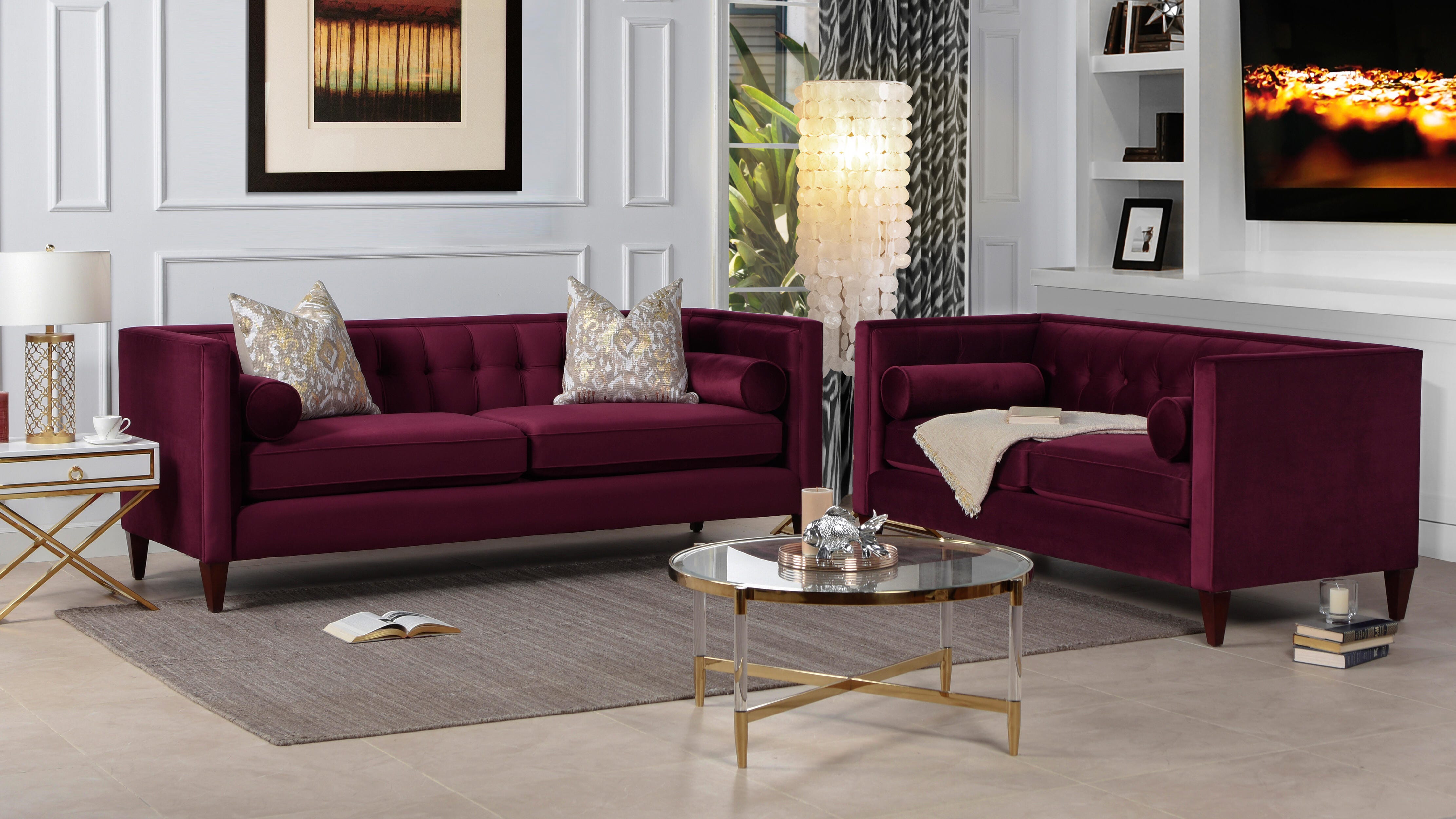 Jennifer Taylor Home Jack Jack Sofa, Burgundy, large