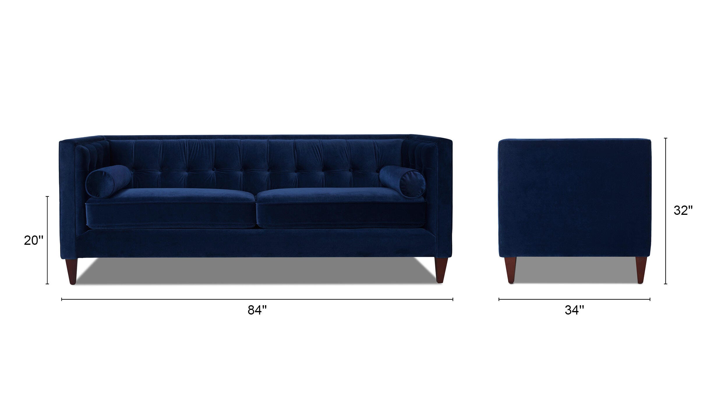 Jennifer Taylor Home Jack Jack Sofa, Navy Blue, large