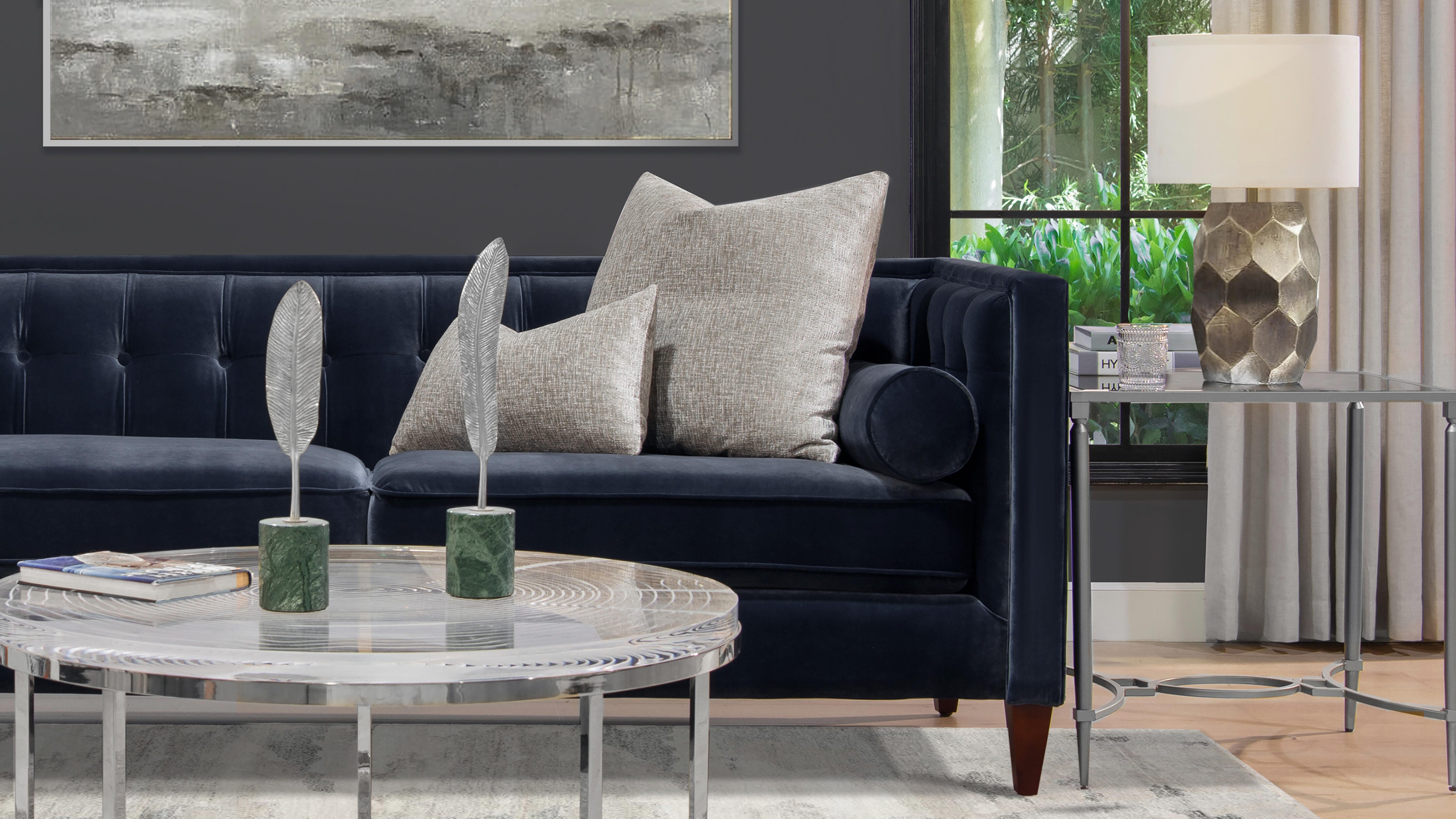 Jennifer Taylor Home Jack Jack Sofa, Dark Navy Blue, large