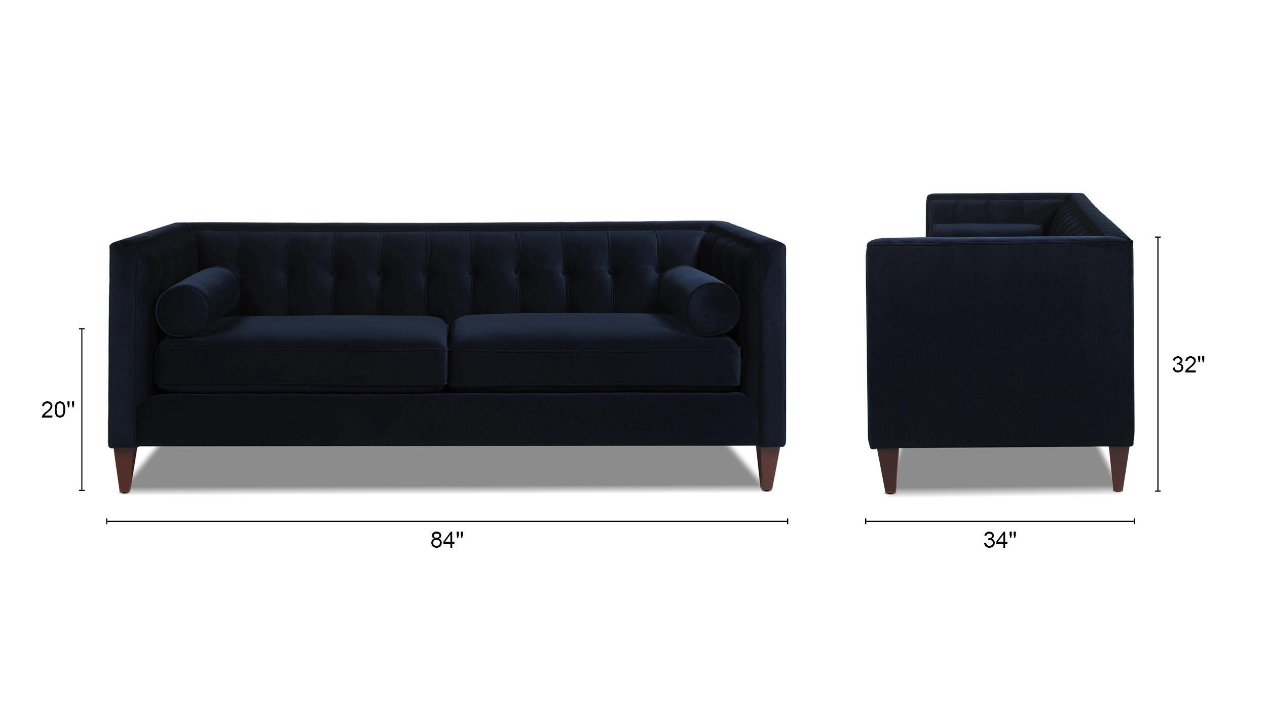 Jennifer Taylor Home Jack Jack Sofa, Dark Navy Blue, large
