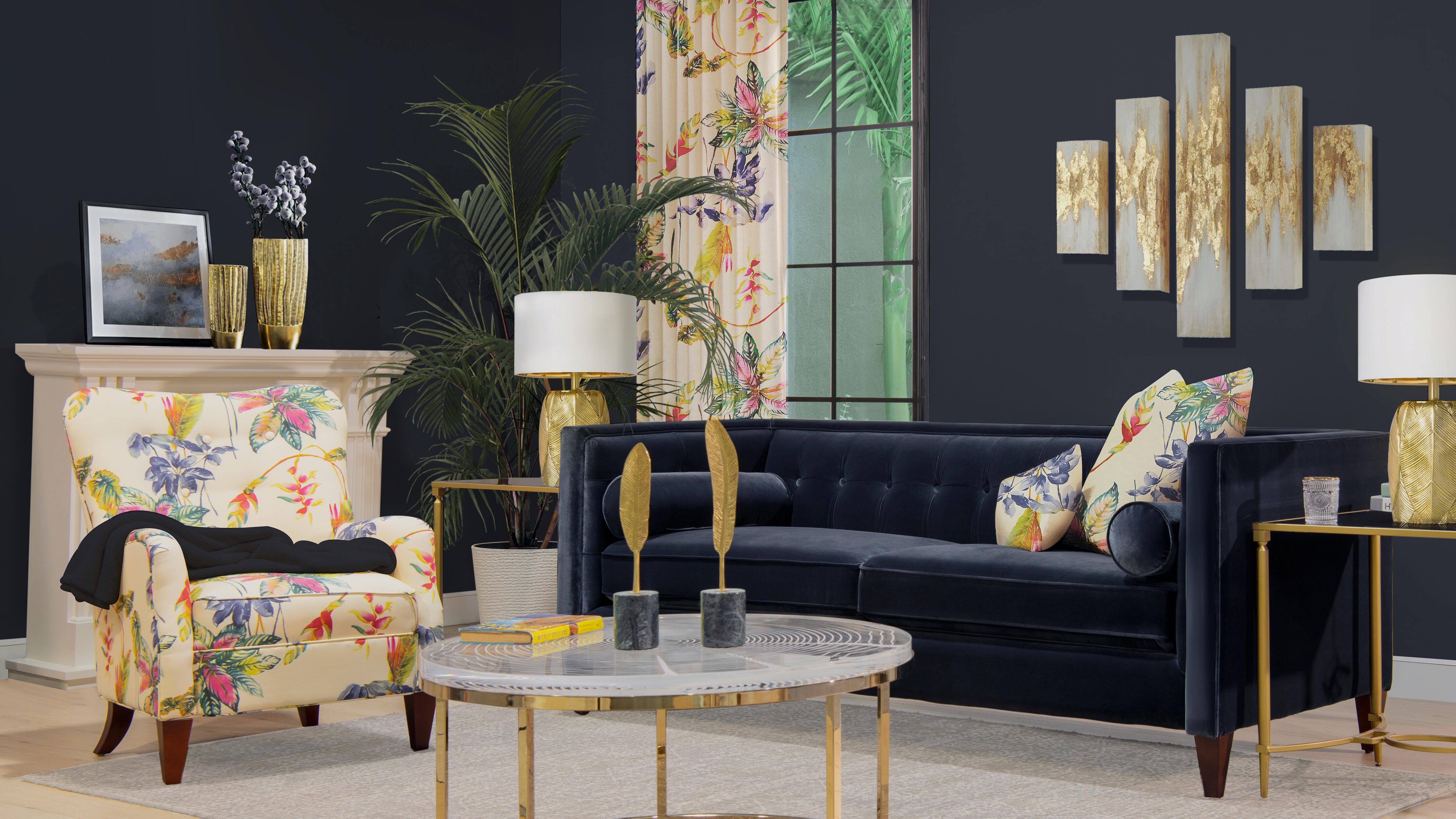 Jennifer Taylor Home Jack Jack Sofa, Dark Navy Blue, large