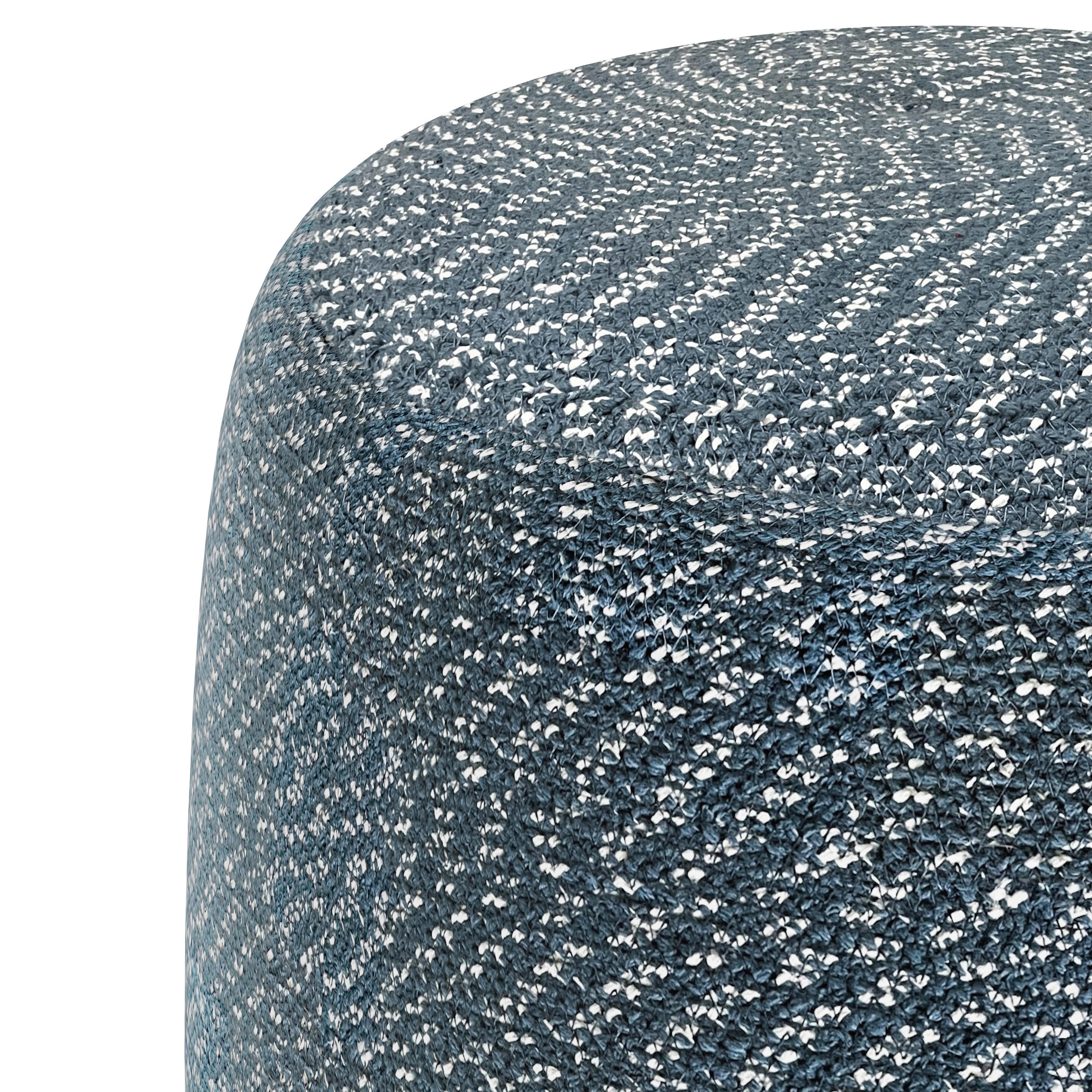 Simpli Home Bayley Braided Pouf, Aegean Blue/Natural, large
