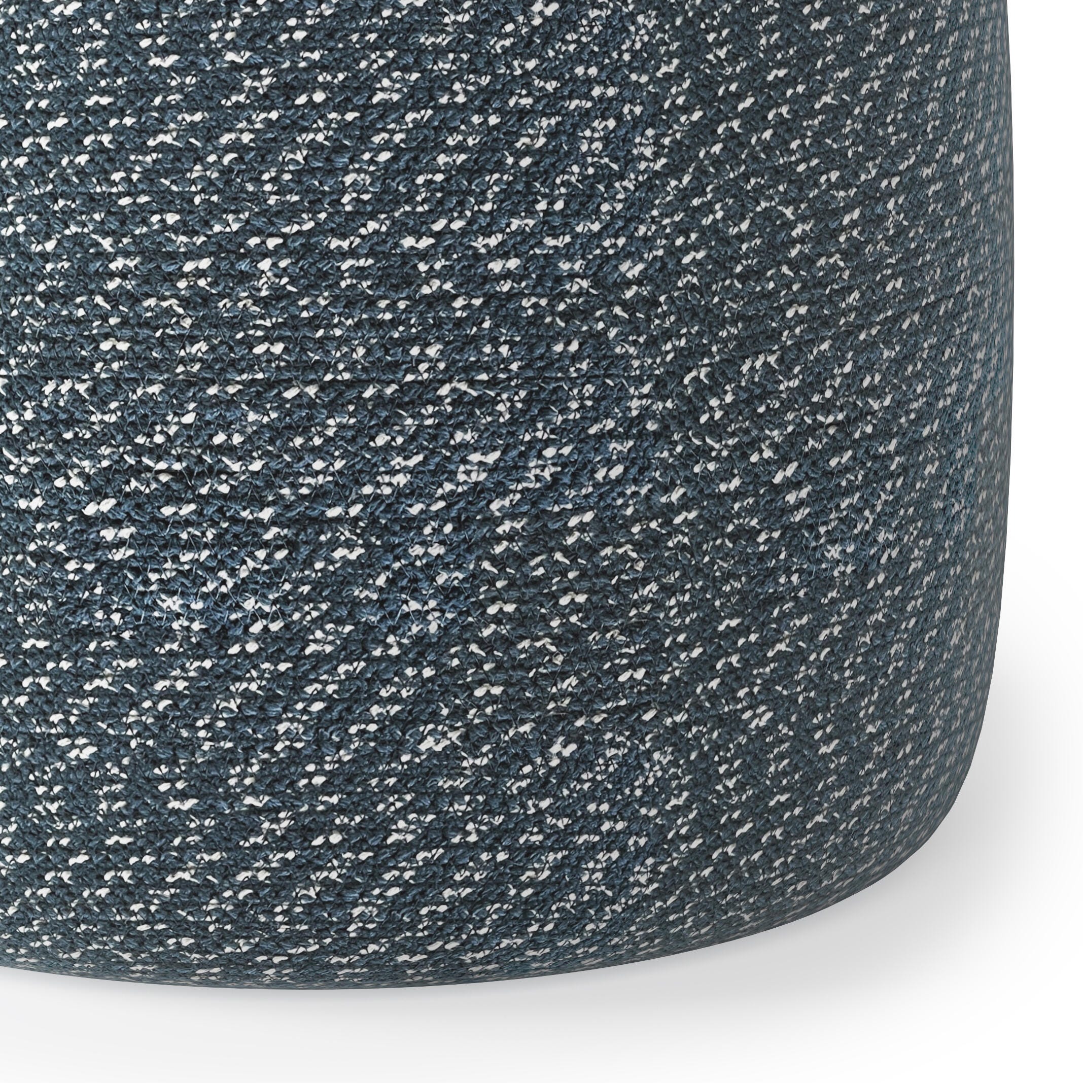 Simpli Home Bayley Braided Pouf, Aegean Blue/Natural, large
