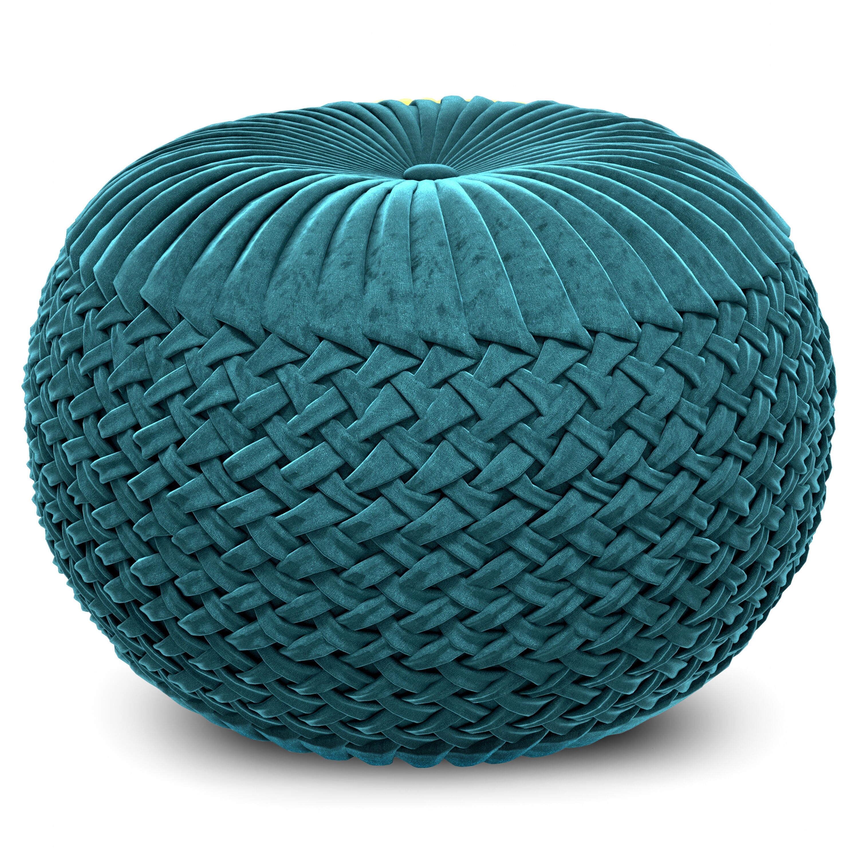 Simpli Home Grafton Pouf, Teal, large