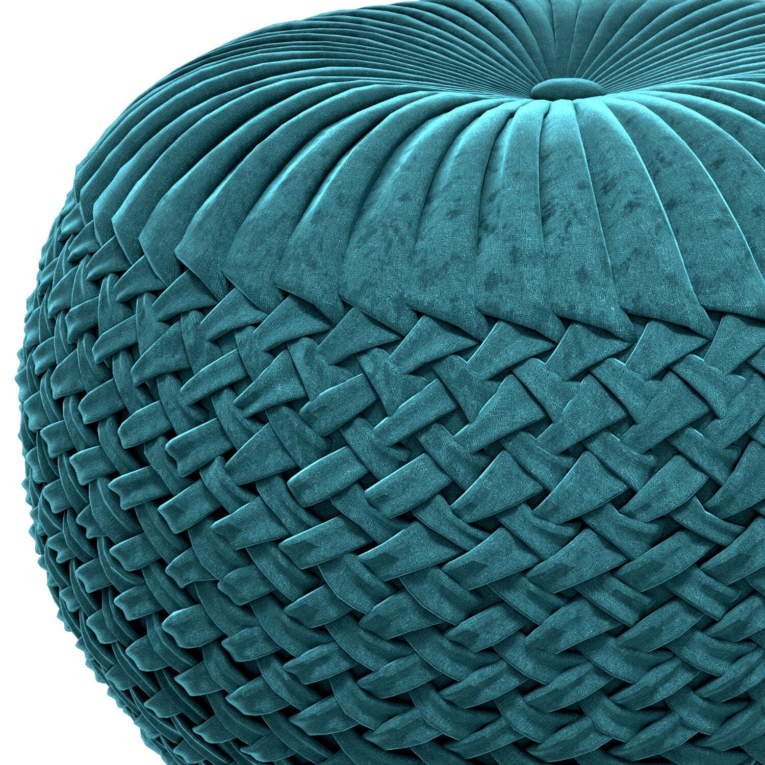Simpli Home Grafton Pouf, Teal, large