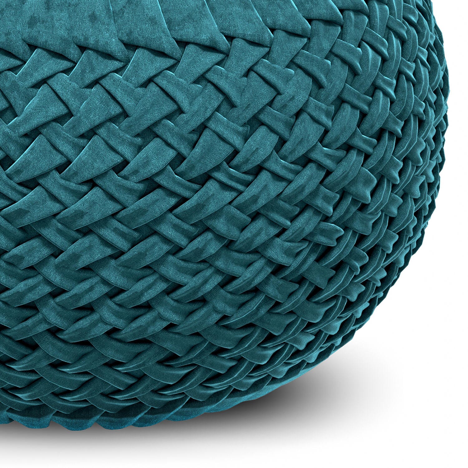 Simpli Home Grafton Pouf, Teal, large