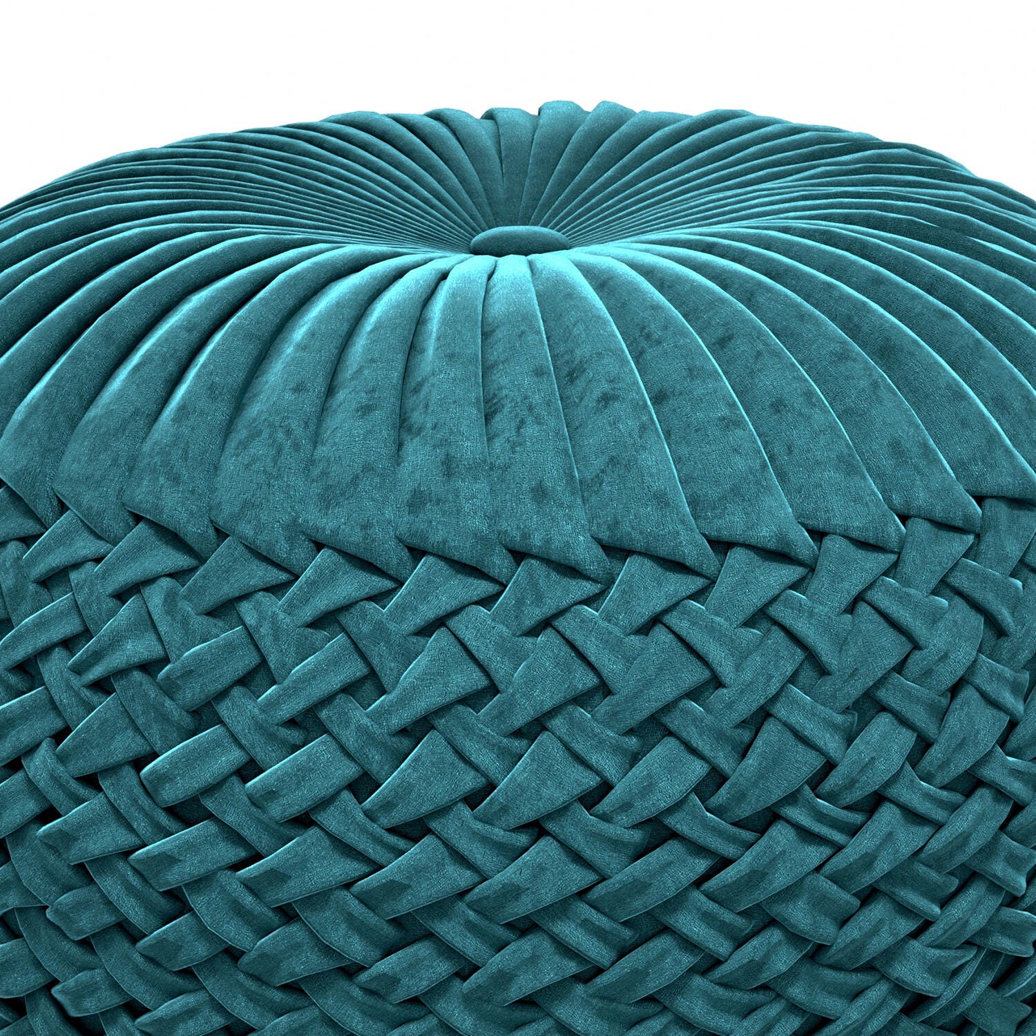 Simpli Home Grafton Pouf, Teal, large