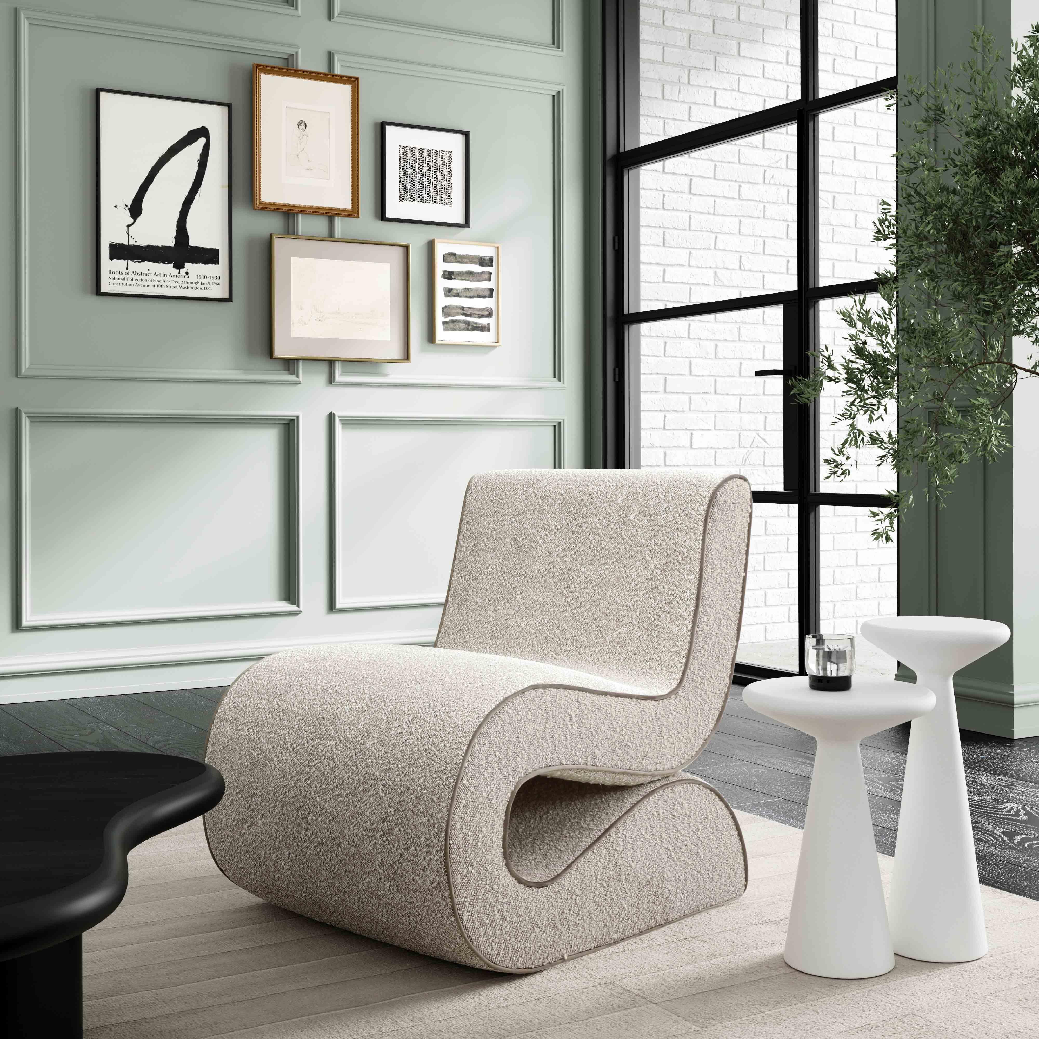 TOV Furniture Senna Speckled Grey Boucle Accent Chair, , rollover