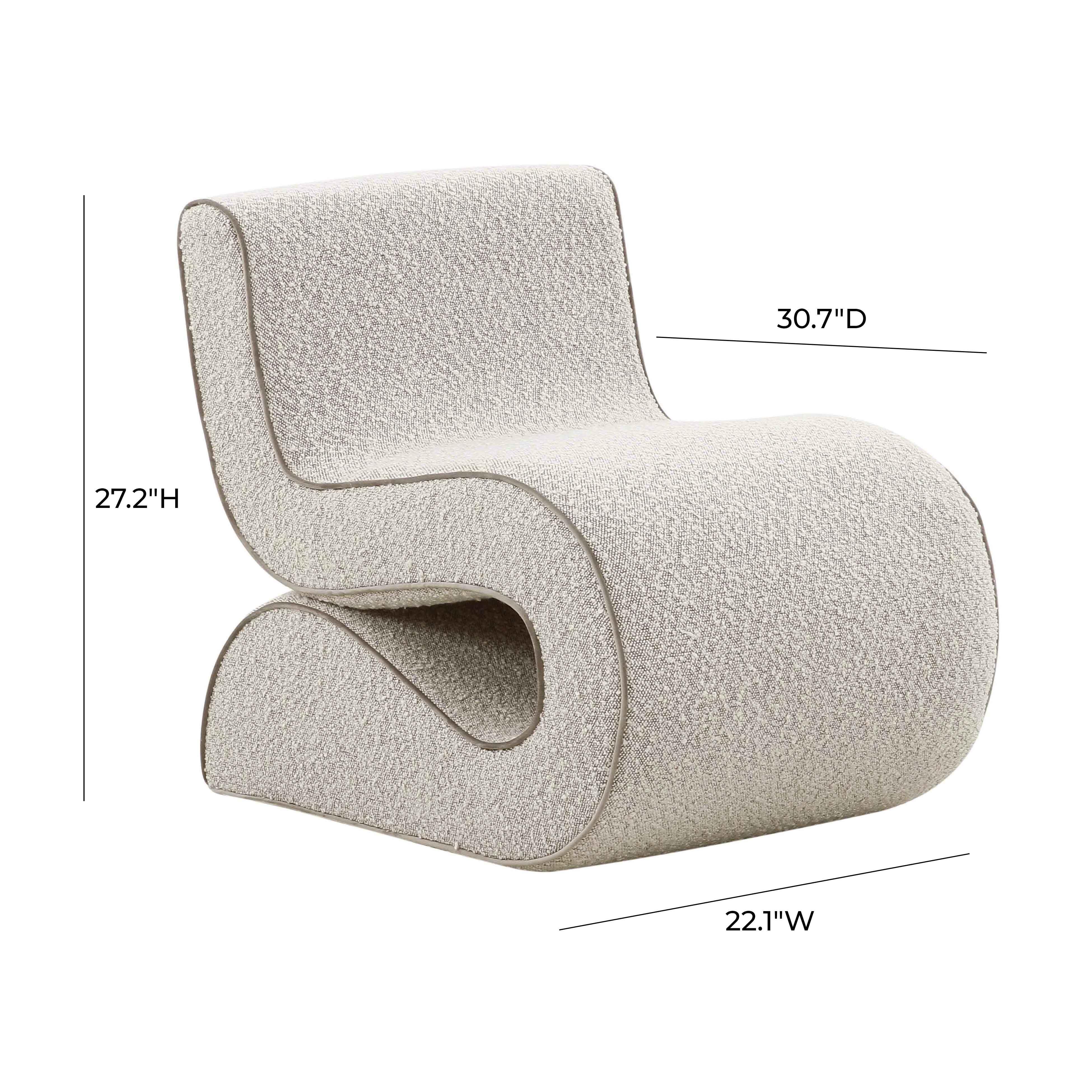 TOV Furniture Senna Speckled Grey Boucle Accent Chair, , large