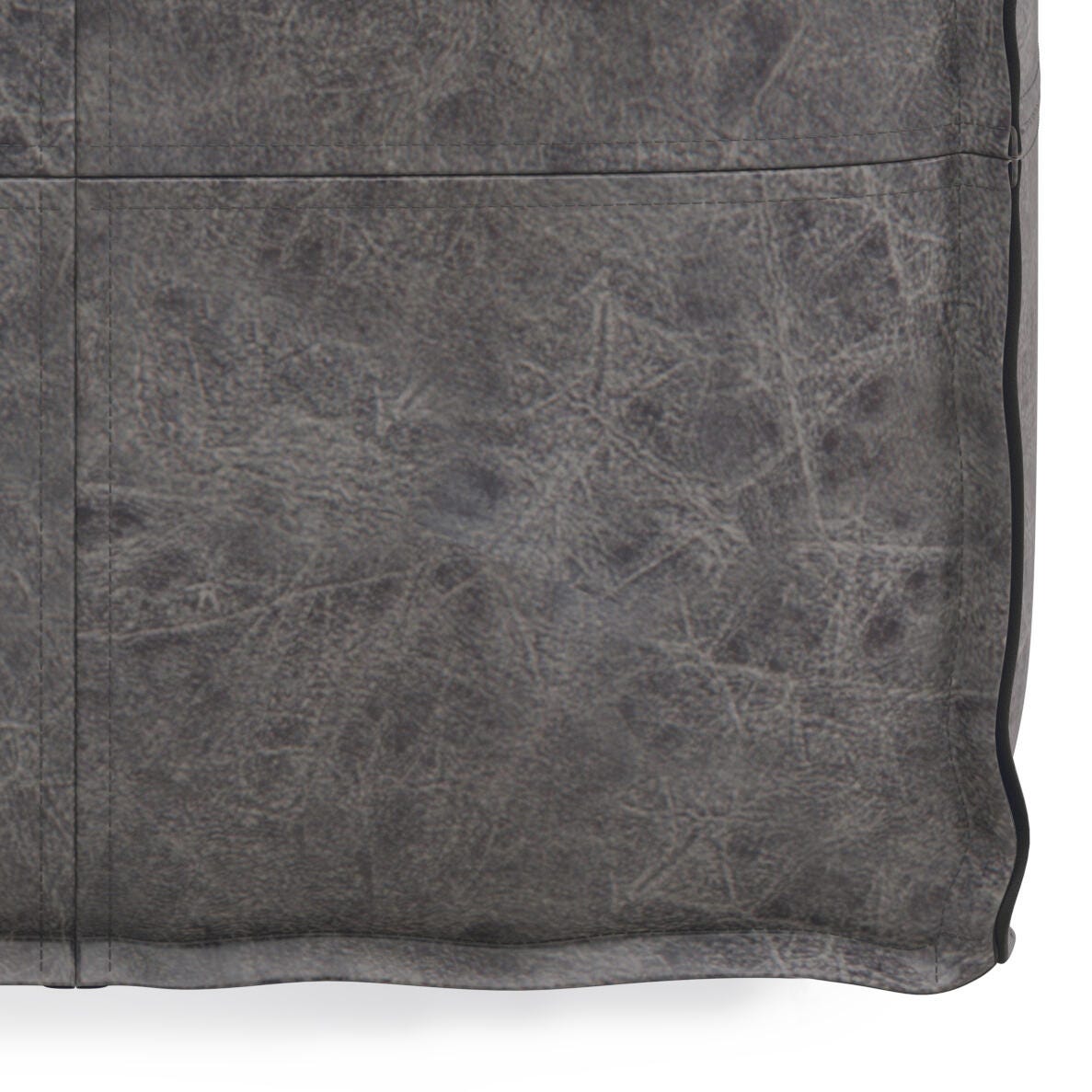 Simpli Home Brody Pouf, Distressed Black, large
