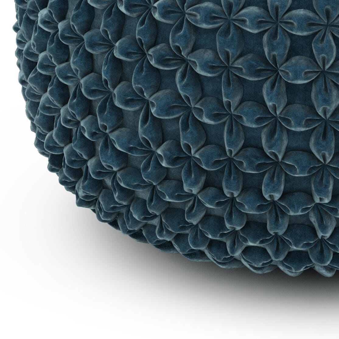 Simpli Home Renee Pouf, Teal, large